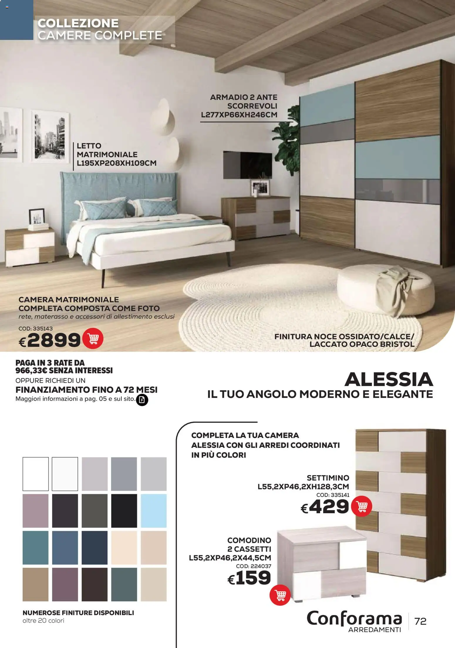 Volantino Conforama del 22/06/2026 | Pagina: 72 | Prodotti: Letto matrimoniale, Letto, Materasso, Armadio