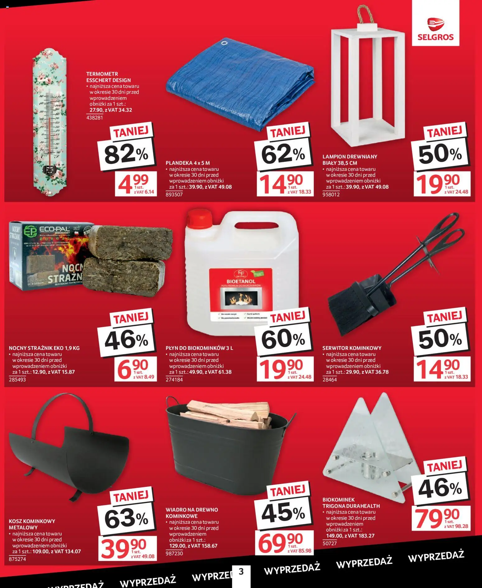Selgros cash&carry gazetka - Totalna Wyprzedaż od 08.10.2026 | Strona: 3 | Produkty: Biokominek, Termometr, Kosz, Lampion