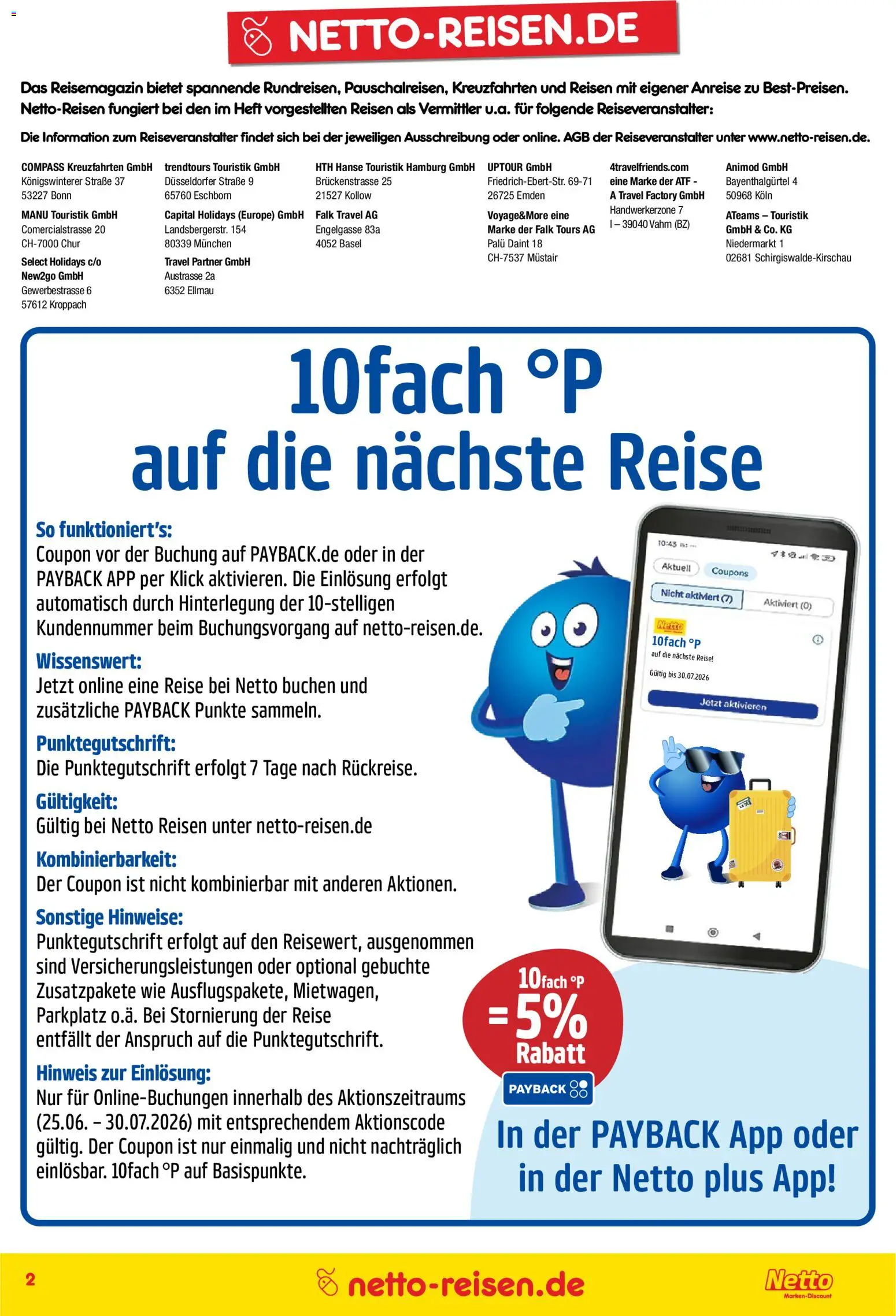 Netto Reisen Prospekt – gültig ab 26.06.2026 | Seite: 2