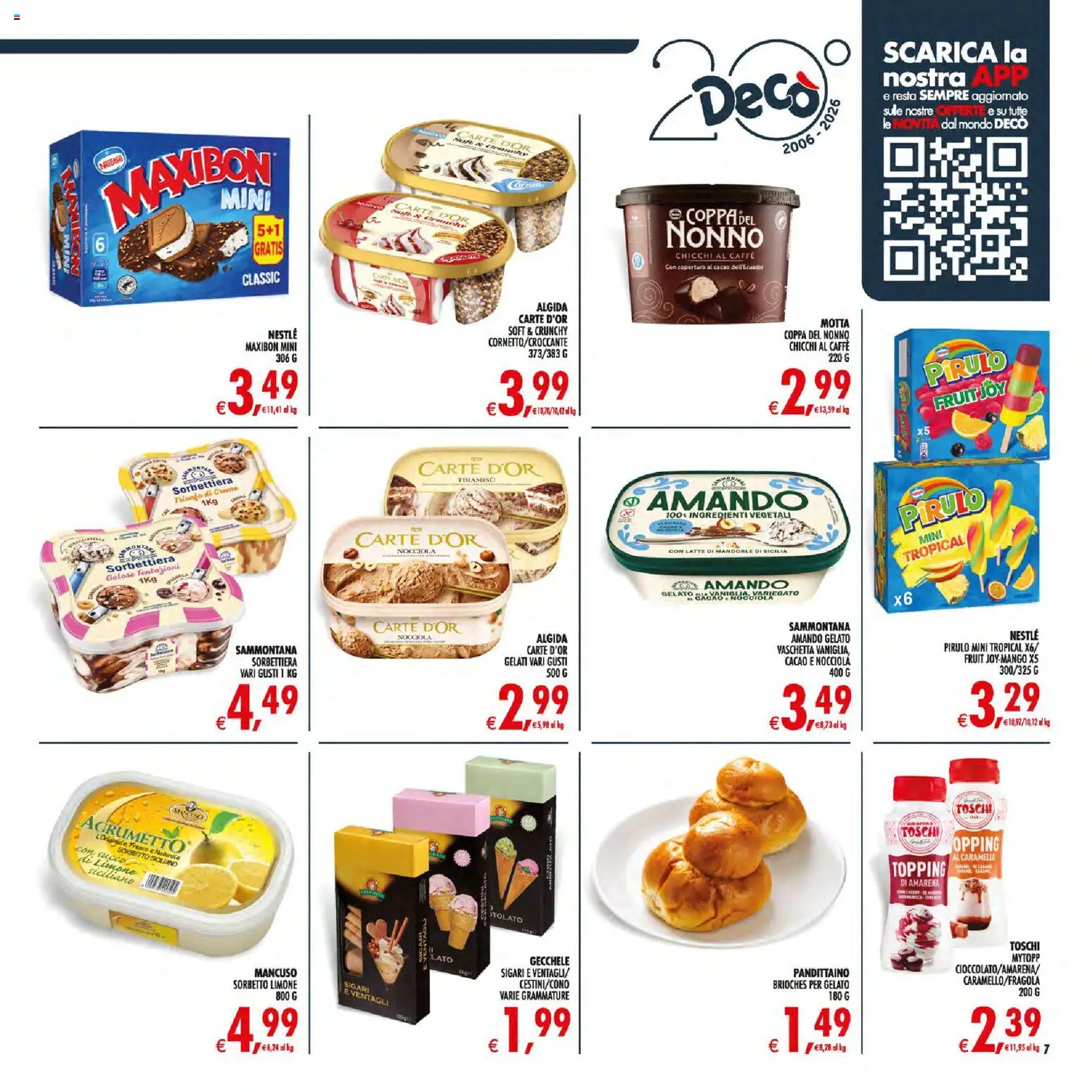 Volantino Decò del 30/06/2026 | Pagina: 7 | Prodotti: Sorbetto, Latte, Mango, Amarena