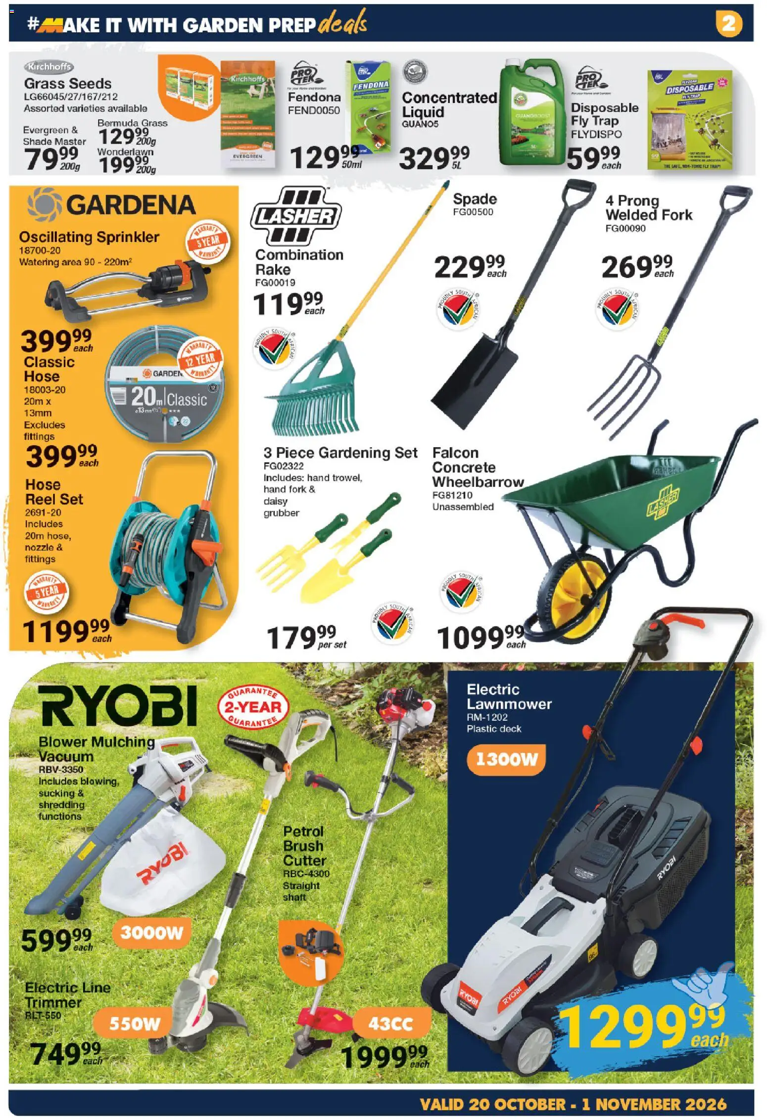 New MICA catalogue – valid from 20/10/2026 | Page: 2 | Products: Cutter, Wheelbarrow, Brush, Spade