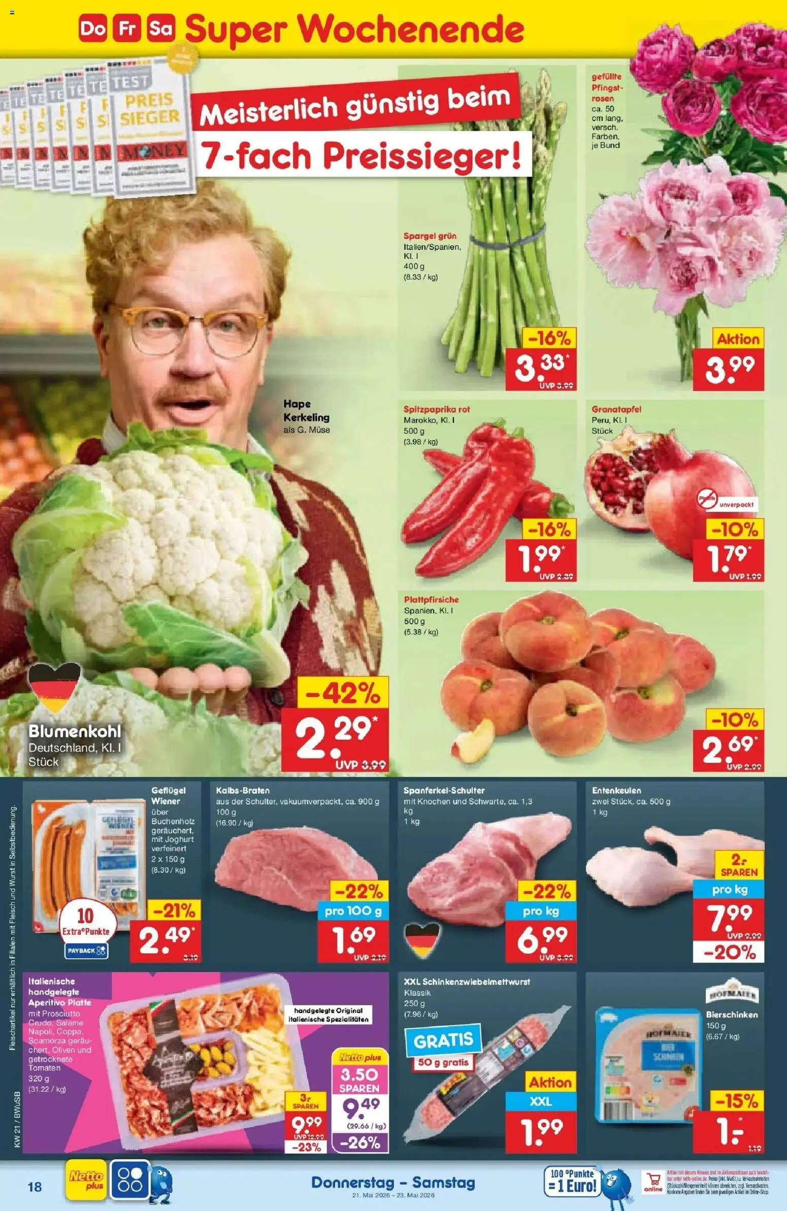 Netto Marken-Discount Prospekt Stemwede-Dielingen	 – gültig ab 17.05.2026 | Seite: 20 | Produkte: Granatapfel, Joghurt, Blumenkohl, Fleisch