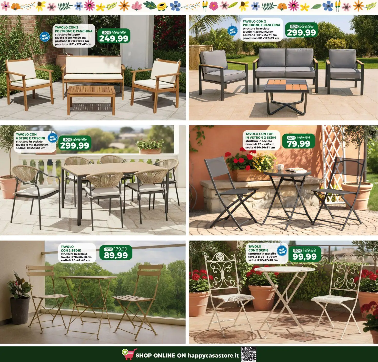 Volantino Happy Casa del 03.06.2026 | Pagina: 7 | Prodotti: Top, Panchina, Tavolo, Sedia
