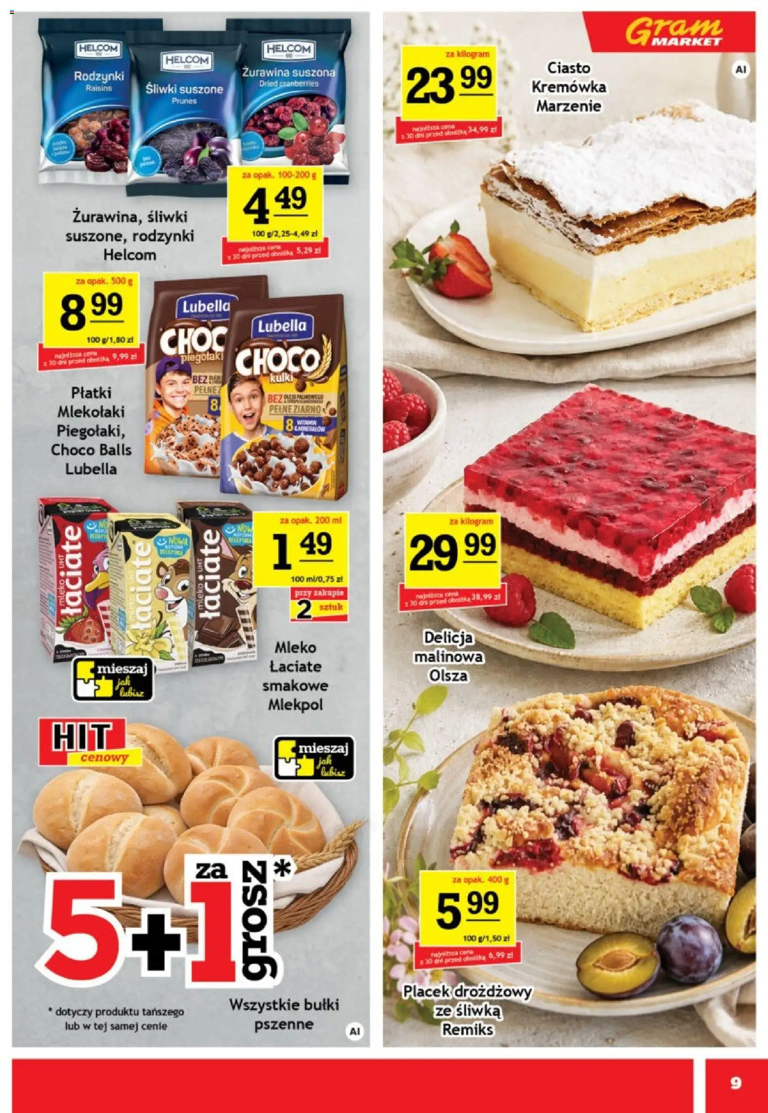 Gram Market gazetka od 26.08.2026 | Strona: 9 | Produkty: Bułki, Kremówka, Śliwki, Śliwki suszone