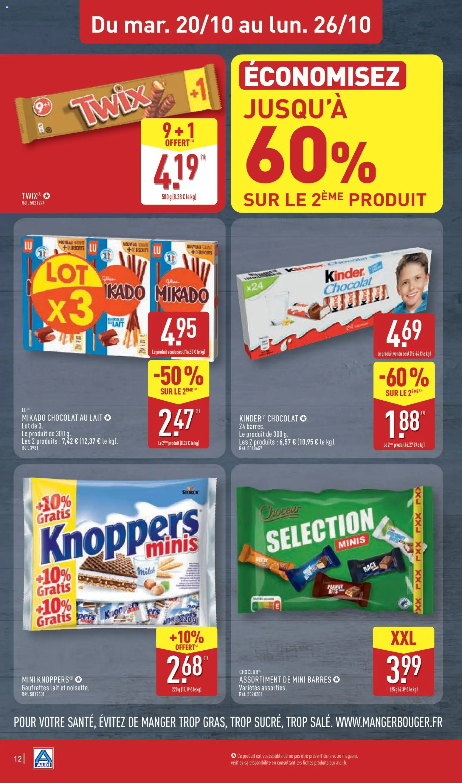 {H1} | Page: 14 | Produits: Gaufrettes, Lait, Chocolat, Biscuits