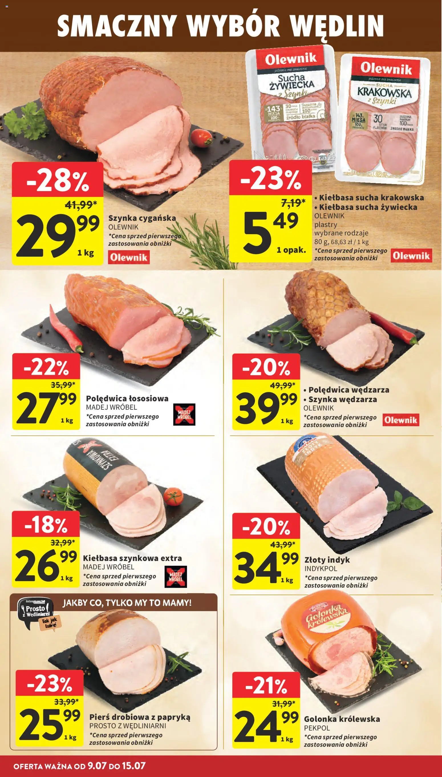 Intermarche gazetka od 09.07.2026 | Strona: 14 | Produkty: Kiełbasa, Szynka, Papryka