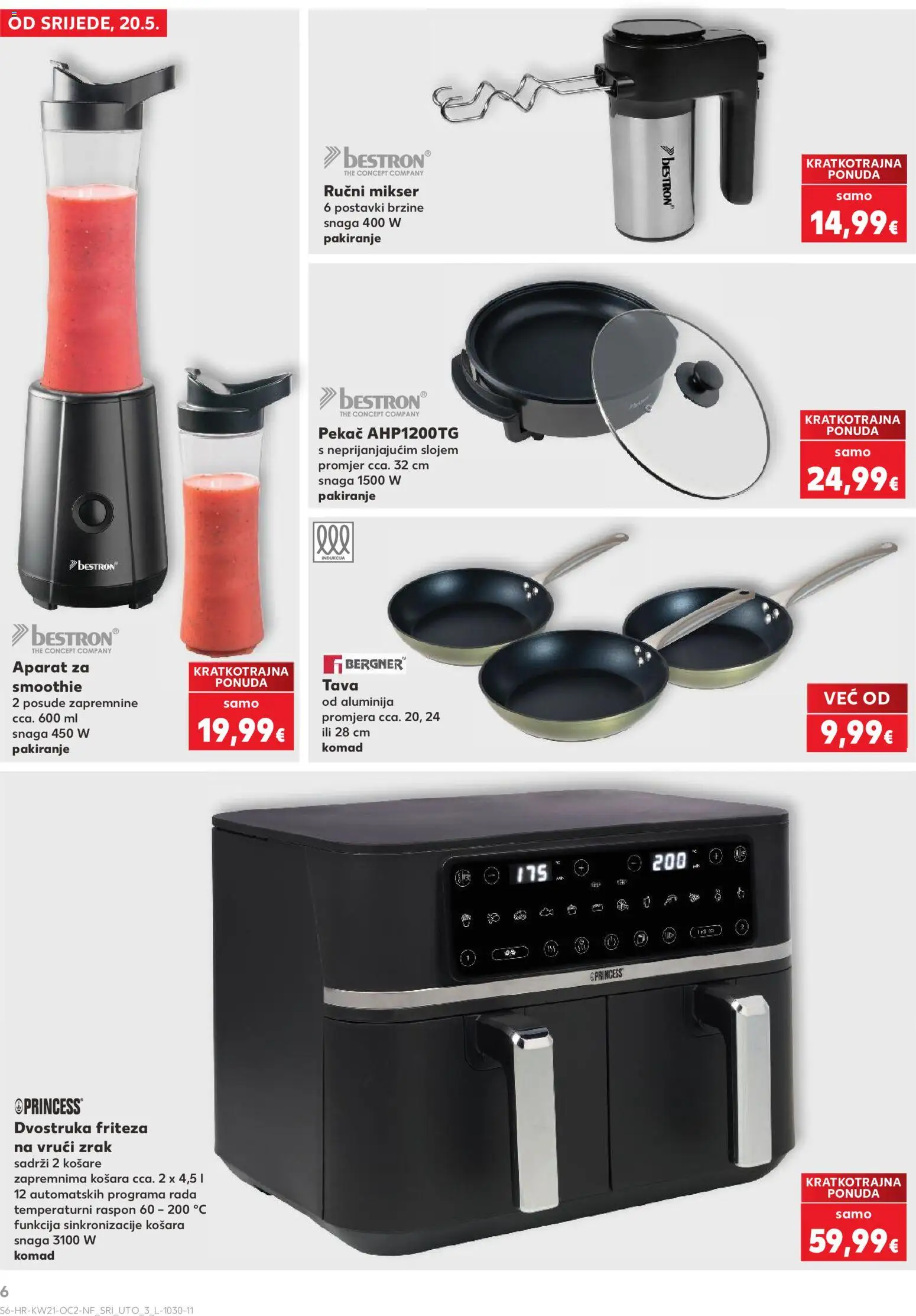 Kaufland katalog | vrijedi od 20.05.2026 | Stranica: 6 | Proizvodi: Mikser, Friteza, Pan, Košare