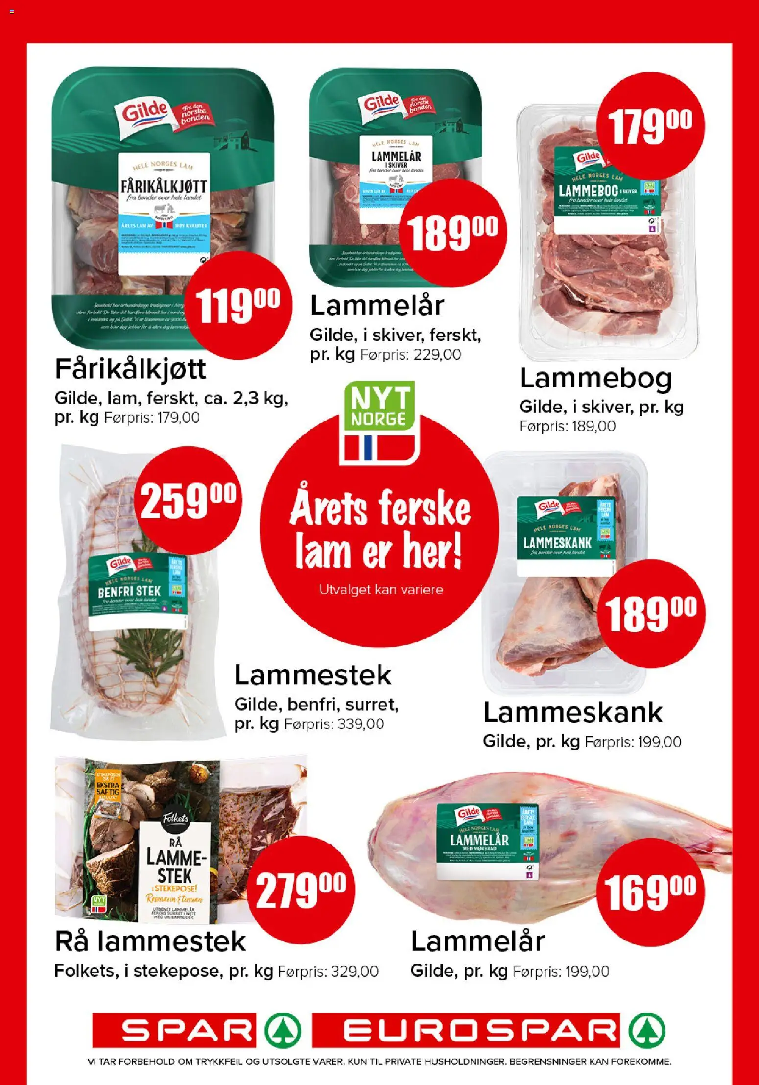 {H1} | Side: 6 | Produkter: Mørbrad, Lammelår, Fårikålkjøtt, Lammeskank