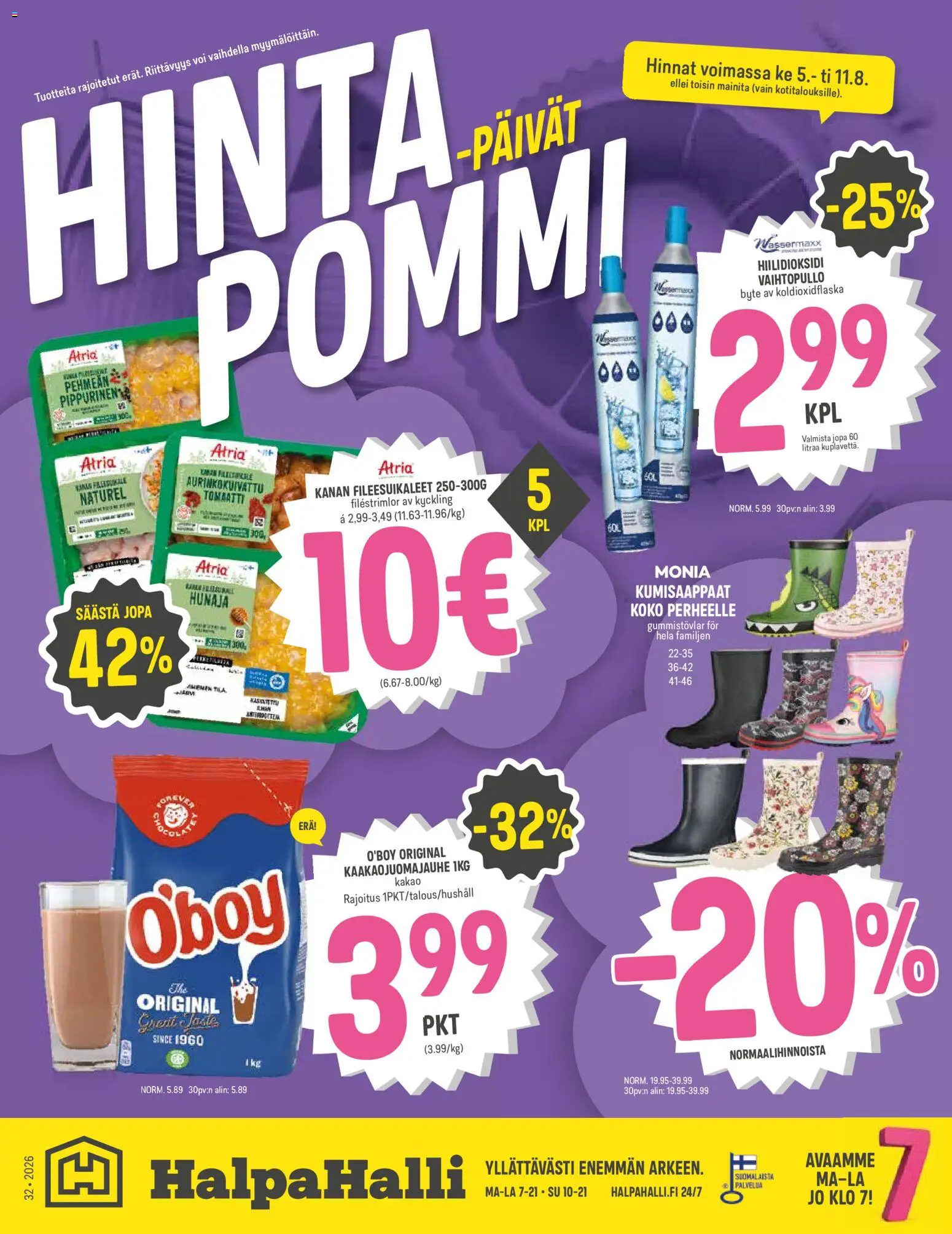 Halpa Halli tarjoukset – voimassa 05/08/2026 alkaen | Sivu: 1 | Tuotteet: Voi, Kumisaappaat, Hunaja