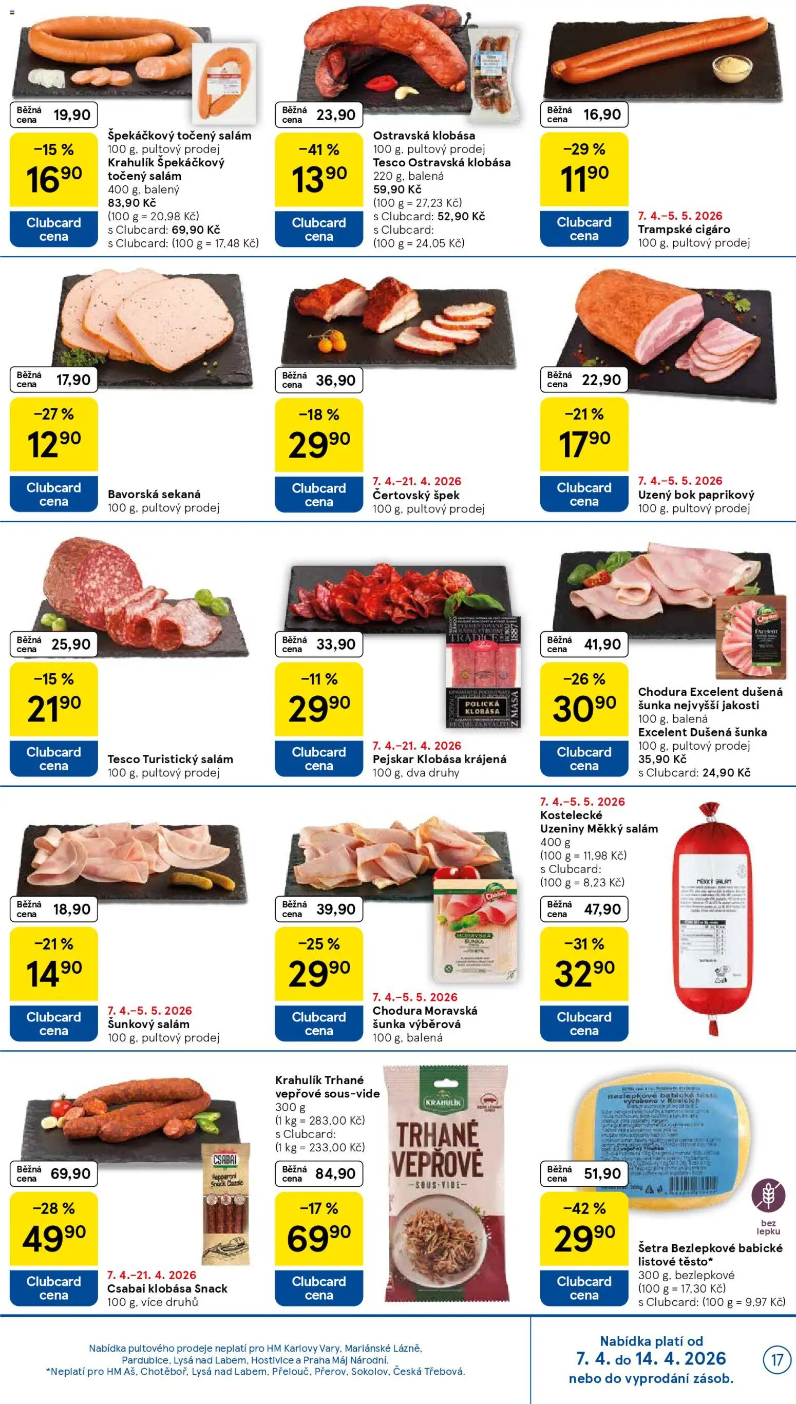 Tesco leták - Hypermarket od 07.04.2026 | Strana: 17 | Produkty: Polička, Sekaná, Klobása, Uzeniny