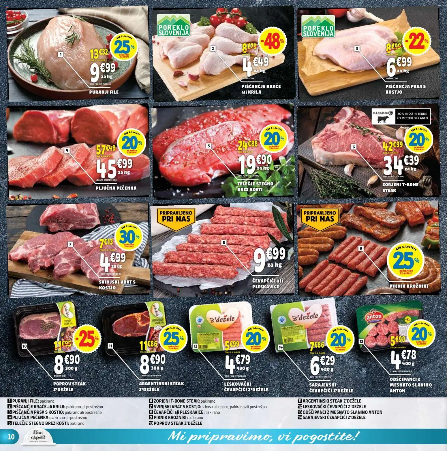 Novi E.leclerc katalog ponudbe – veljaven od 10.06.2026 | Stran: 10 | Izdelki: Čevapčiči, Pleskavice