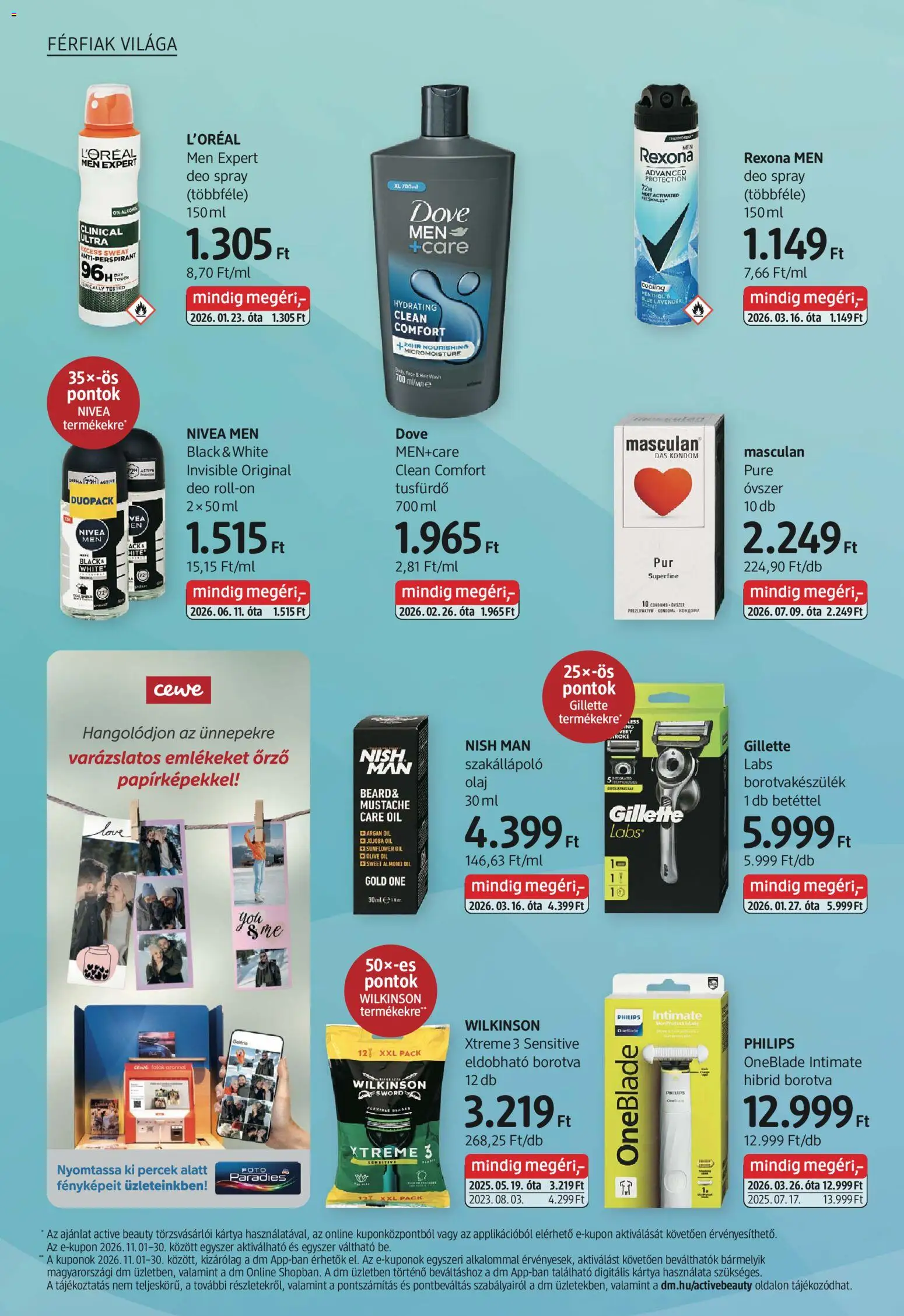 DM Drogerie Markt akciós ujság - amely érvényes a következő dátumtól: 2026.10.29. | Oldal: 16 | Termékek: Borotva, Óvszer, Püré, Eldobható borotva