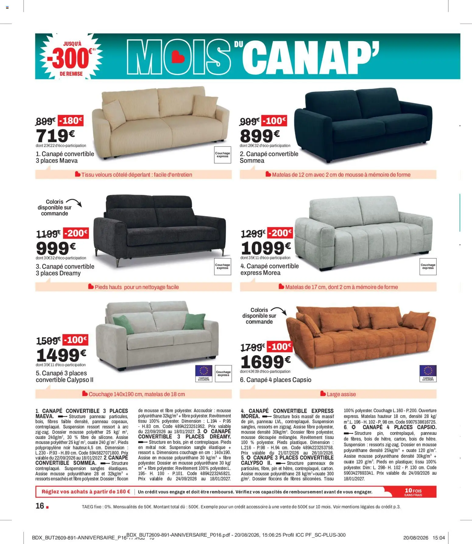 {H1} | Page: 16 | Produits: Flocons, Suspension, Canapé convertible, Canapé