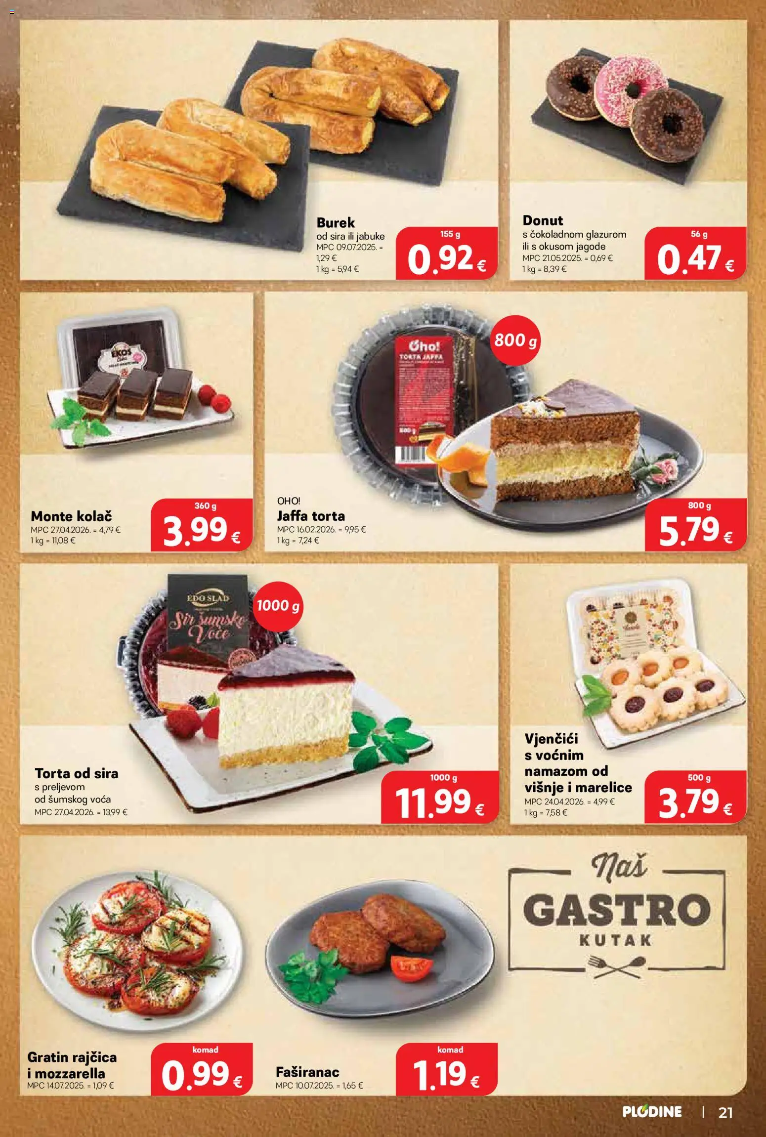Plodine katalog | vrijedi od 13.05.2026 | Stranica: 21 | Proizvodi: Mozzarella, Jabuke, Jagode, Rajčica