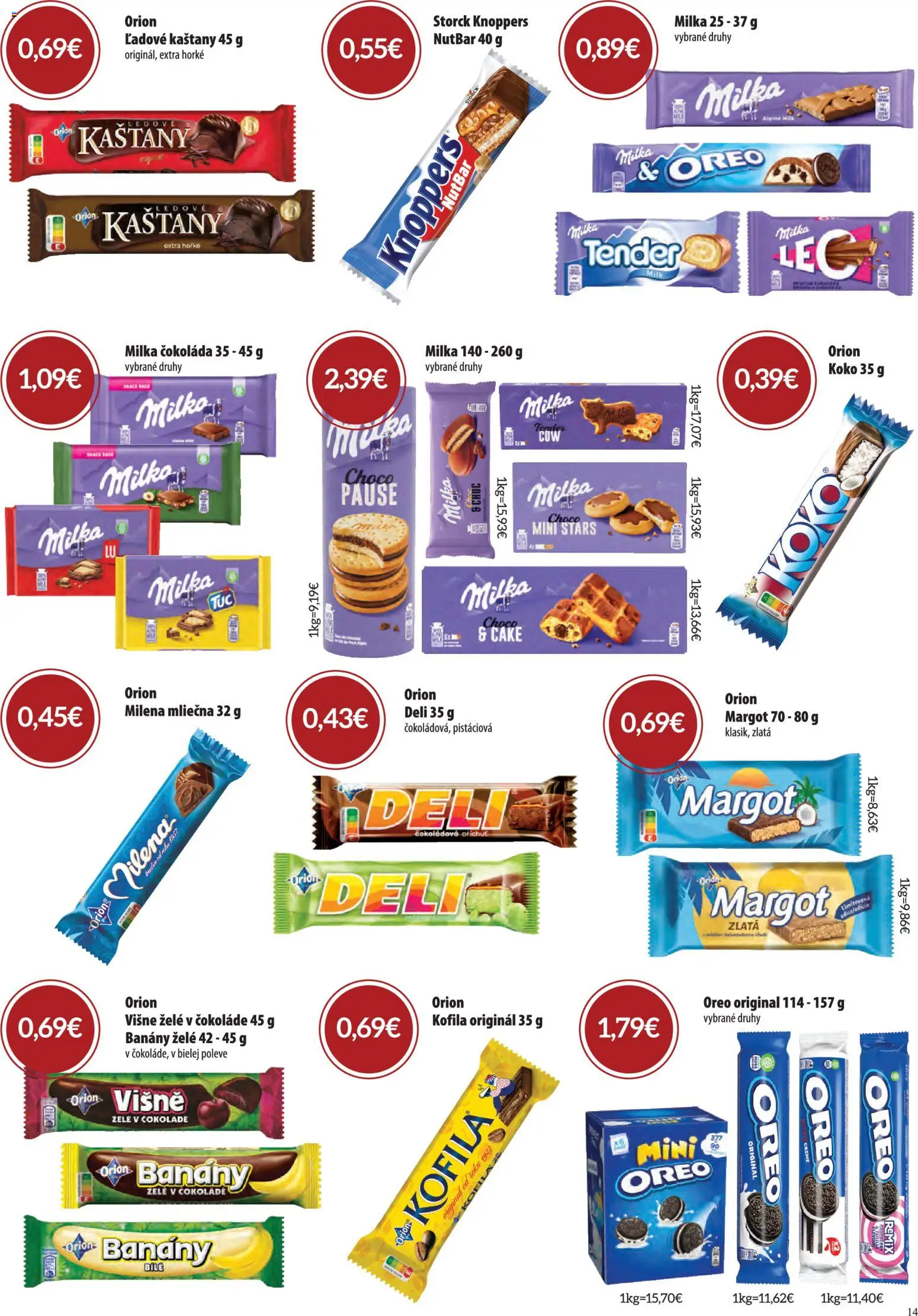 Nové CBA Verex akcie – leták je platný od 06.08.2026 | Strana: 14 | Produkty: Banány, Čokoláda, Milka, Višne