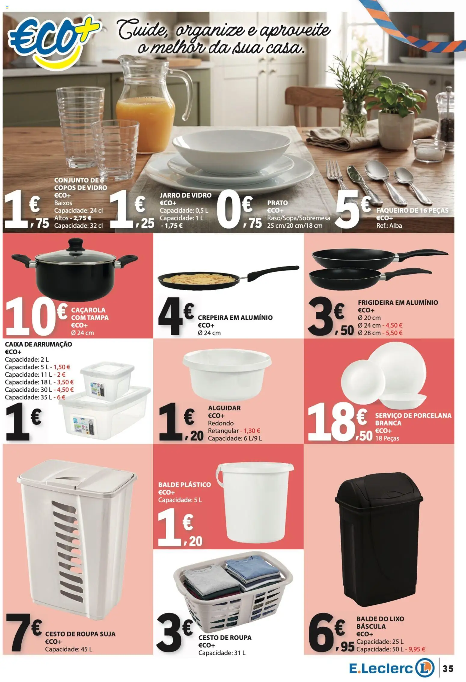 E.Leclerc folheto │ válido de 29/10/2026 | Página: 35 | Produtos: Balde, Caixa de arrumação, Frigideira, Caixa