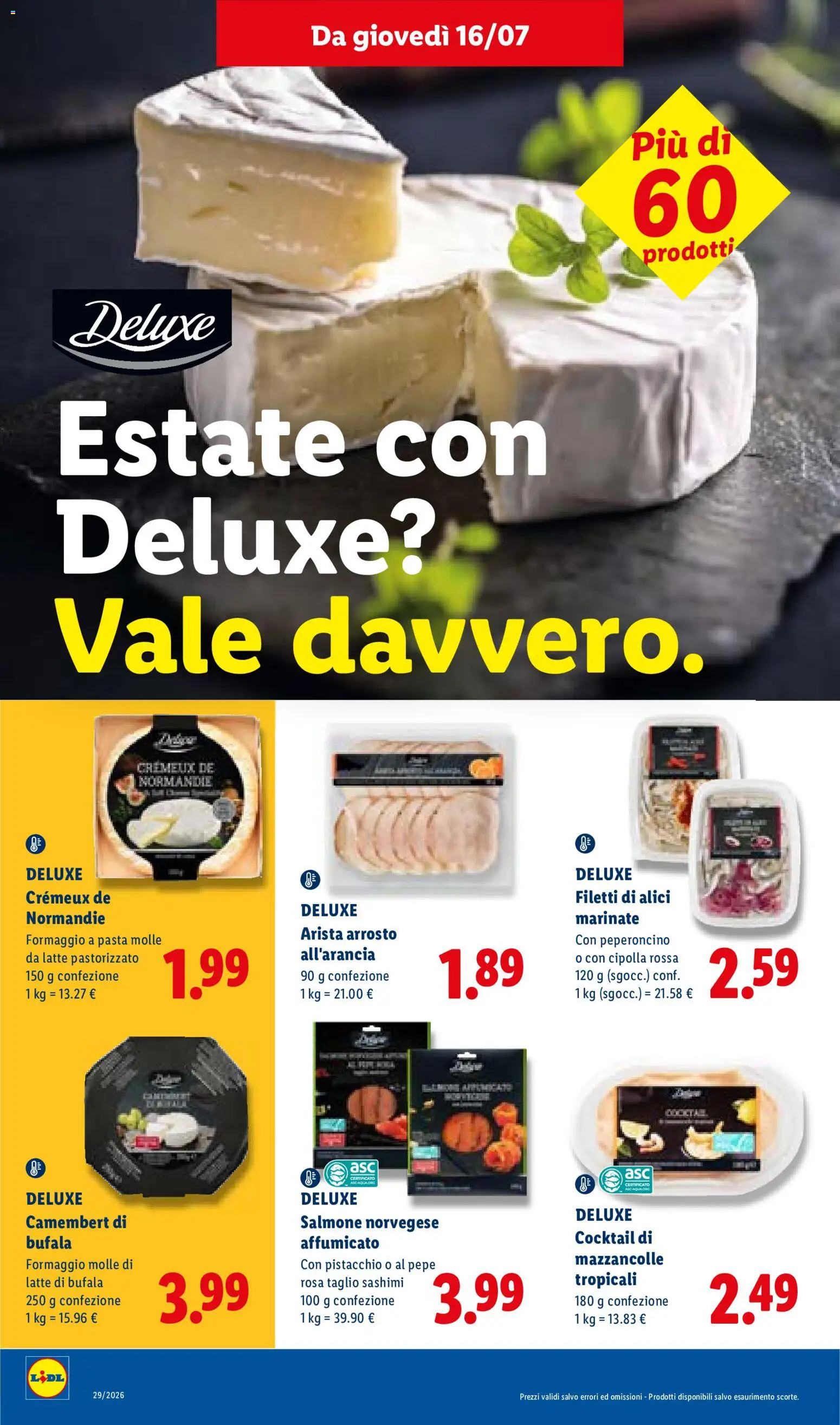 Volantino Lidl del 16/07/2026 | Pagina: 20 | Prodotti: Cocktail, Mazzancolle, Taglio, Formaggio