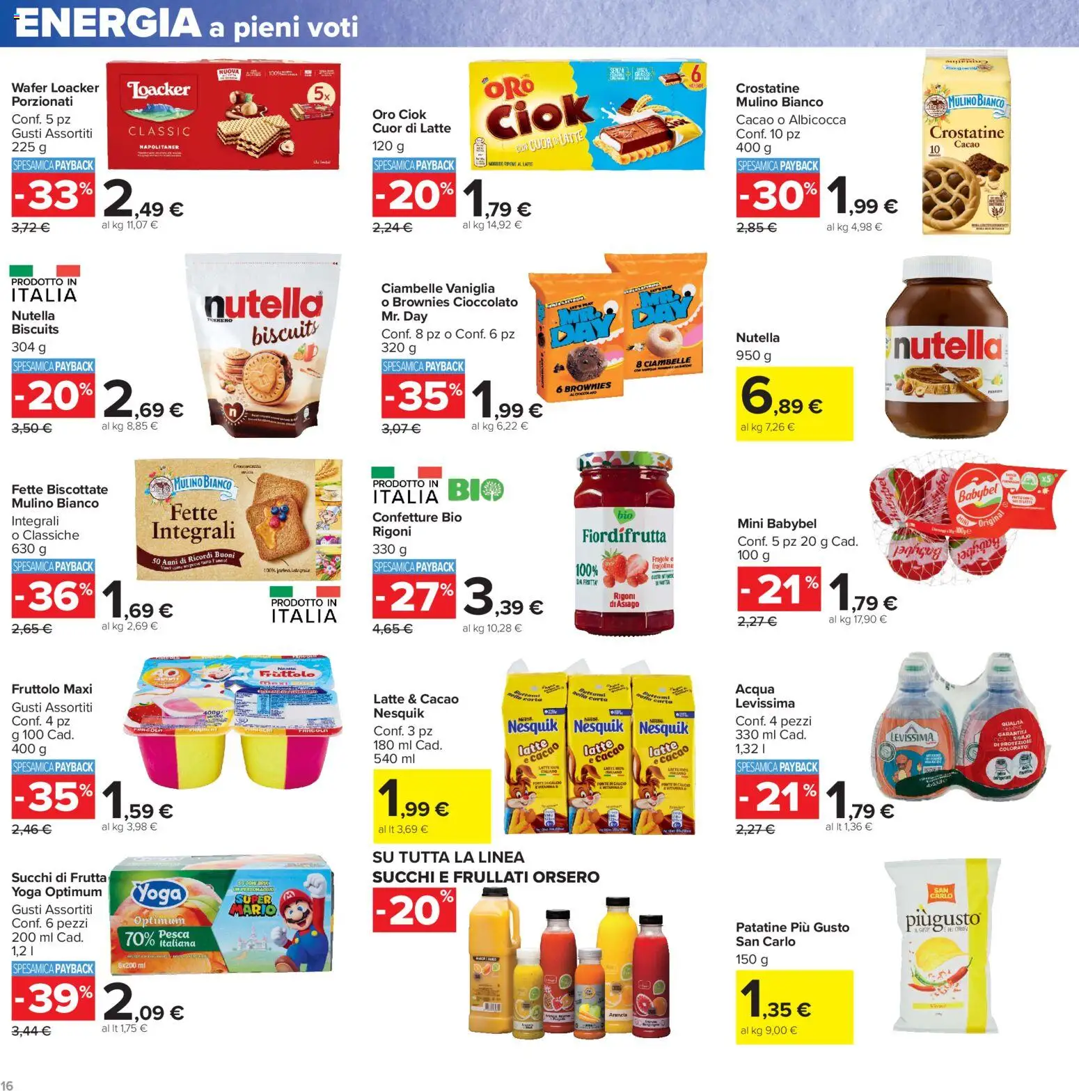 Volantino Carrefour del 04/09/2026 | Pagina: 16 | Prodotti: Patatine, Nutella, Cacao, Brownies