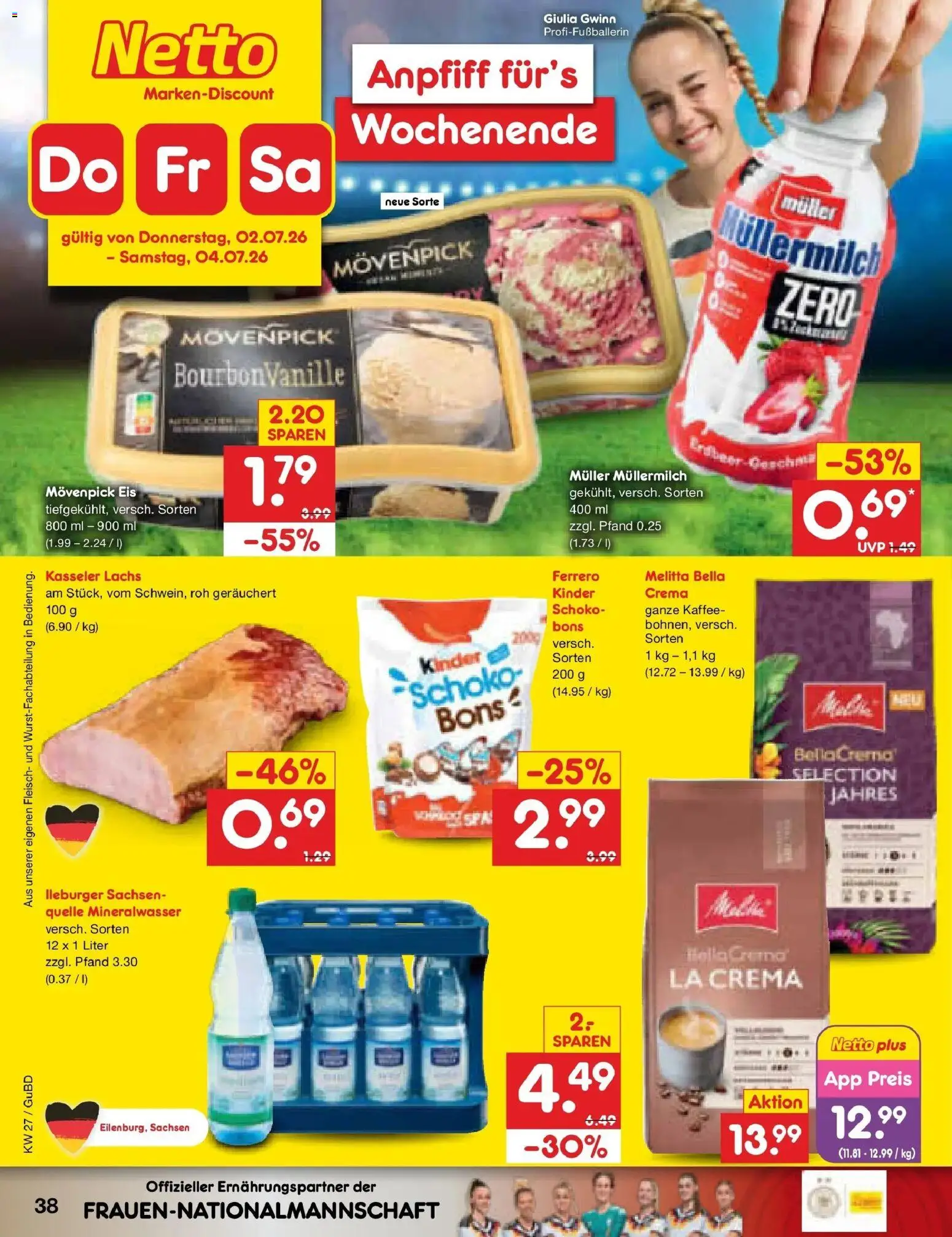 Netto Marken-Discount Prospekt Augustusburg – gültig ab 29.06.2026 | Seite: 56 | Produkte: Kaffee, Mineralwasser, Lachs, Müllermilch