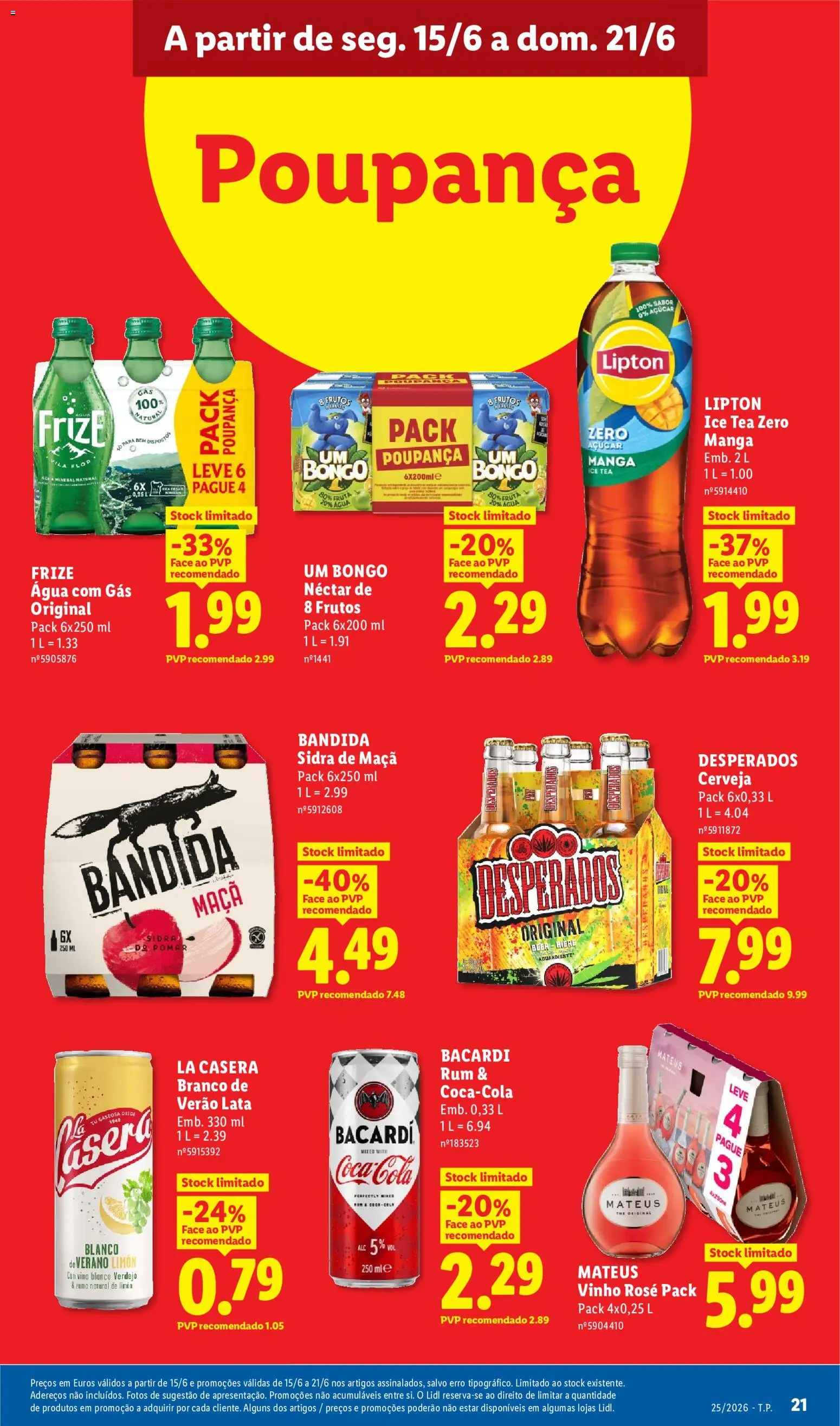 Lidl folheto │ válido de 15.06.2026 | Página: 21 | Produtos: Agua, Rum, Coca-cola, Água com gás