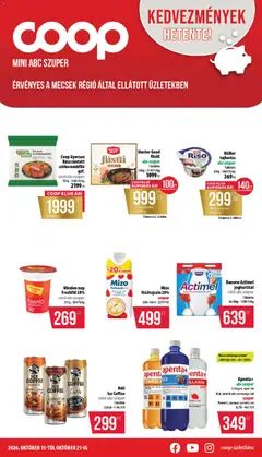 COOP - Mini & Abc & Szuper / Mecsek - amely érvényes a következő dátumtól: 2026.10.15.
