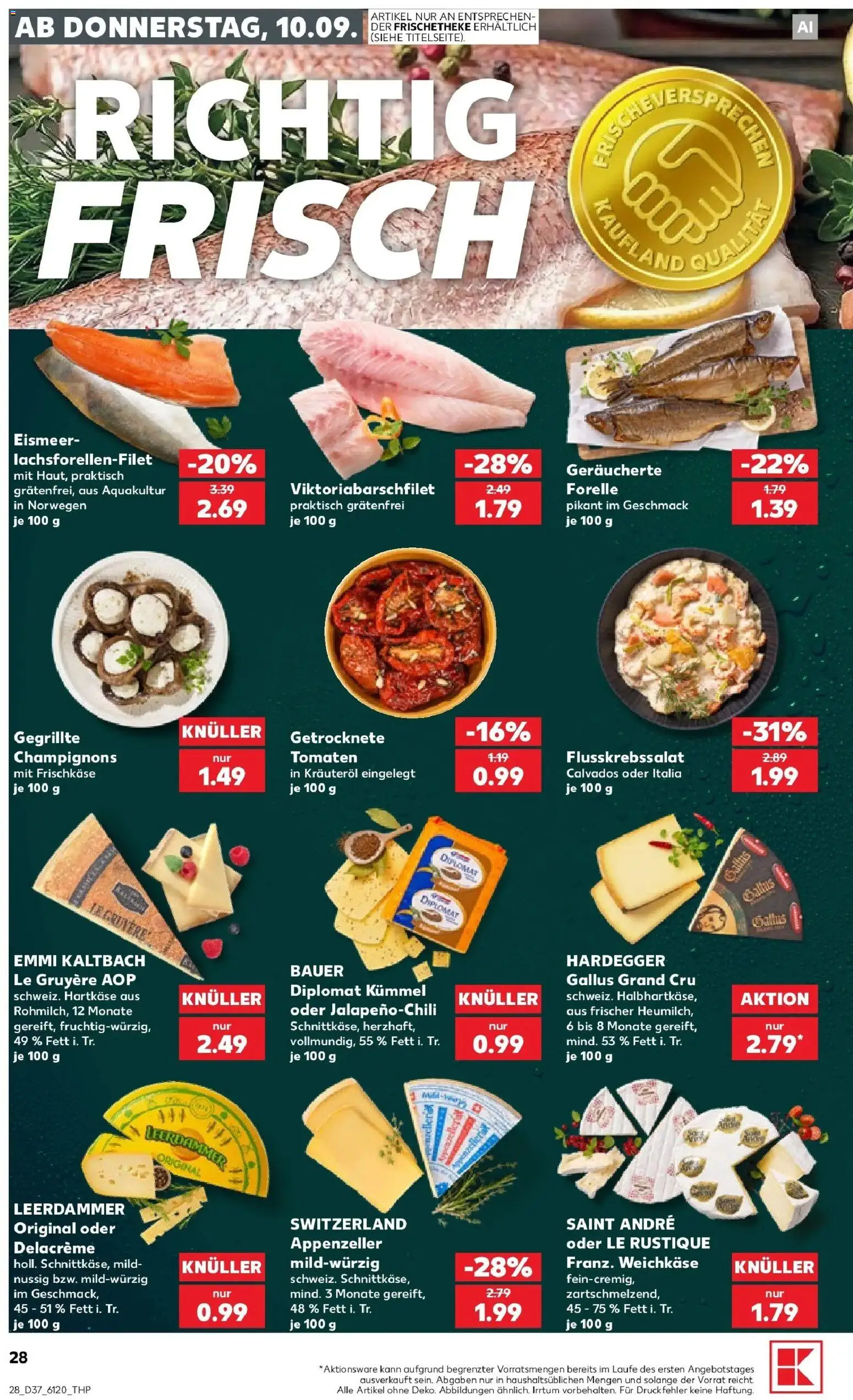 Prospekt Kaufland ab 07.09.2026 » Angebote Online zum Blättern | Seite: 37 | Produkte: Tomaten, Leerdammer, Champignons, Frischkase