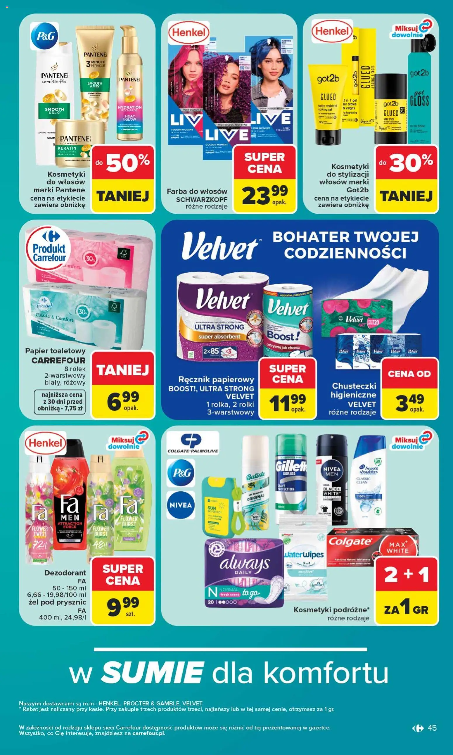 Carrefour gazetka od 29.06.2026 | Strona: 47 | Produkty: Papier toaletowy, Rolki, Prysznic, Dezodorant