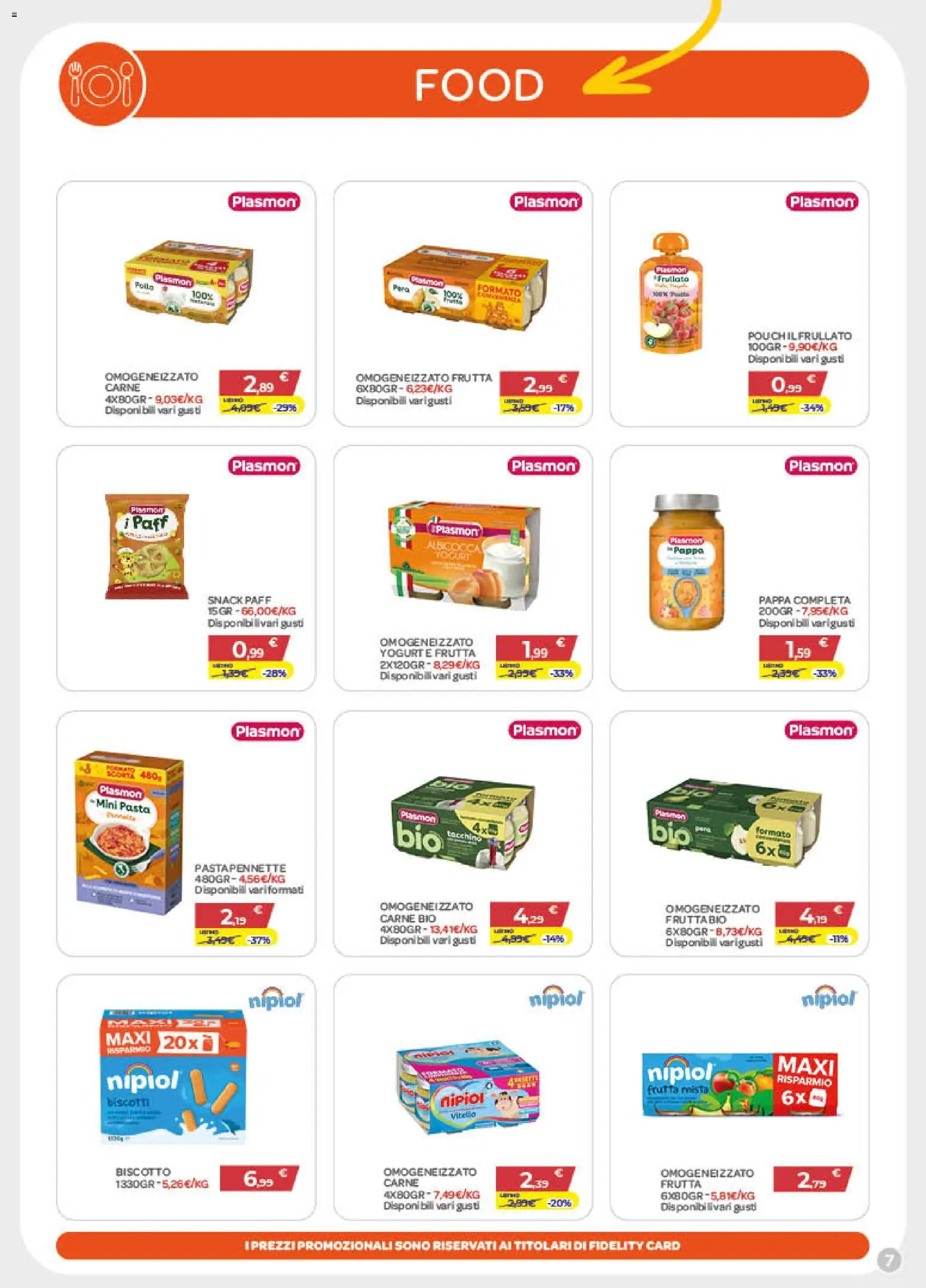 Volantino Bimbo store del 11.06.2026 | Pagina: 7 | Prodotti: Pollo, Biscotti, Frutta, Tacchino