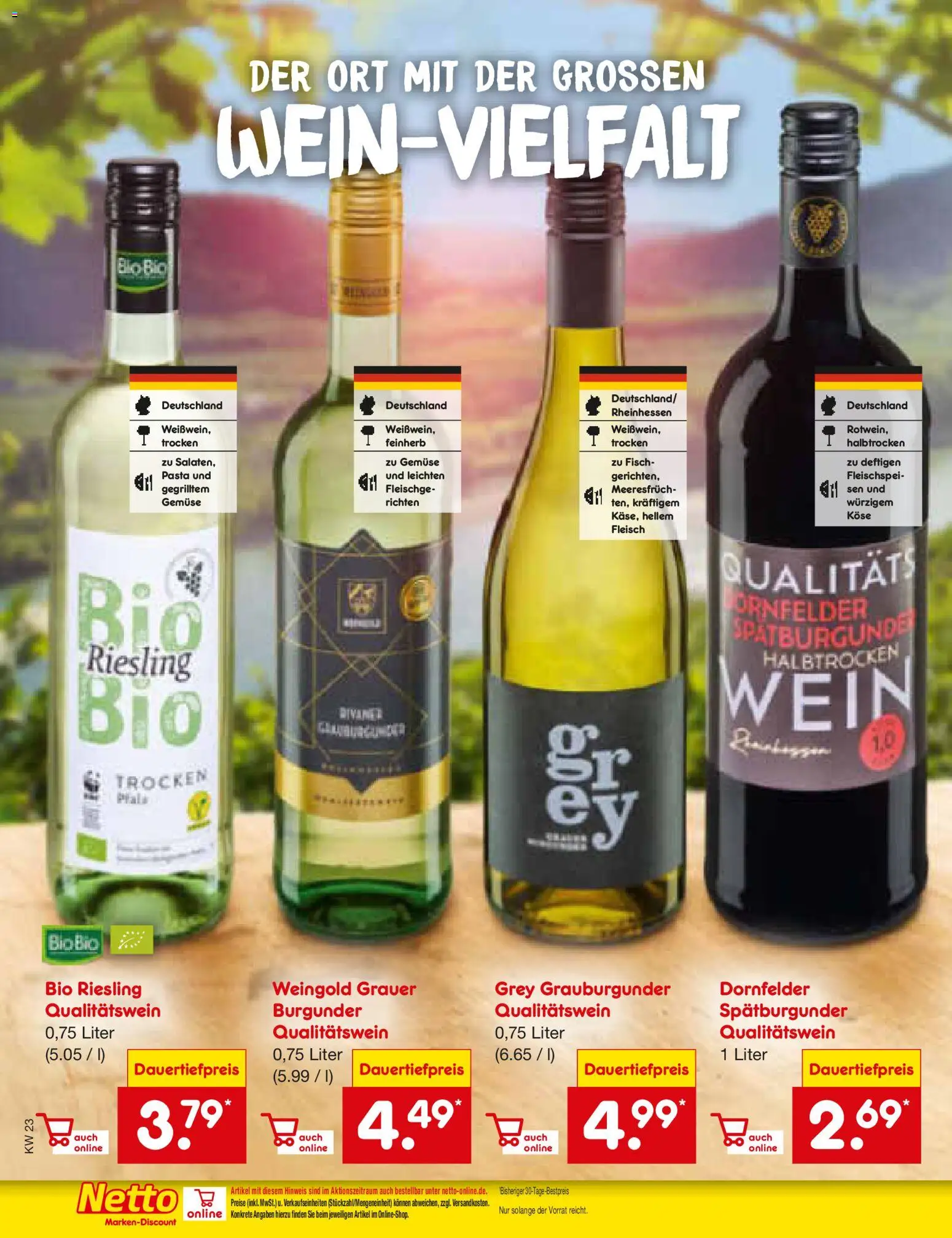 Netto Marken-Discount Prospekt – gültig ab 01.06.2026 | Seite: 24 | Produkte: Fisch, Pasta, Wein, Fleisch