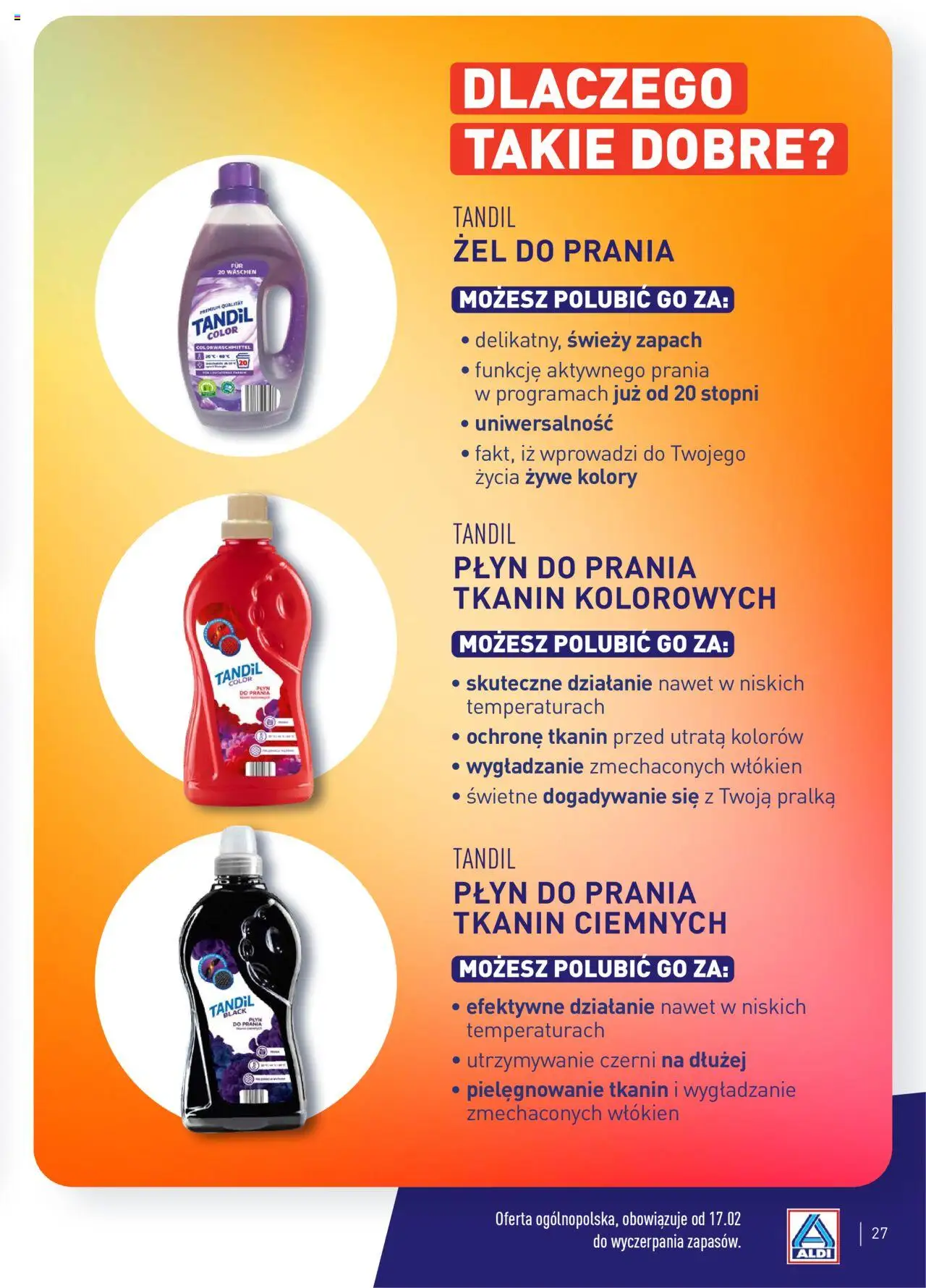 Aldi Gazetka - Wielki test od 17.02.2025 | Strona: 27 | Produkty: Pralka, Zapach, Żel do prania