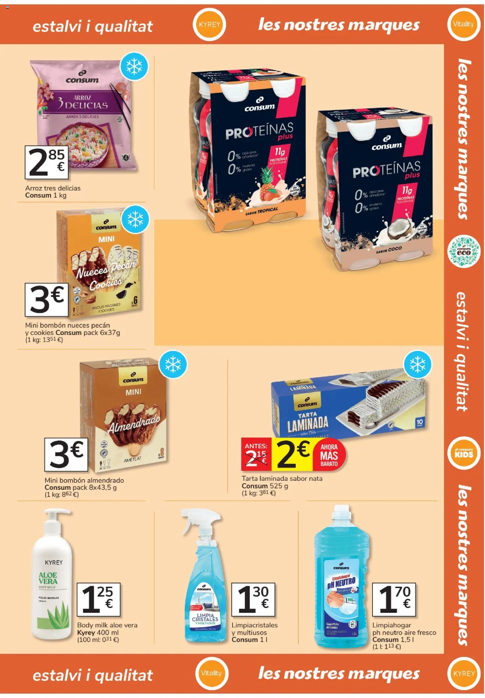 Consum folleto │ válido desde el 27/08/2026 | Página: 19 | Productos: Tarta, Limpiacristales, Arroz, Body
