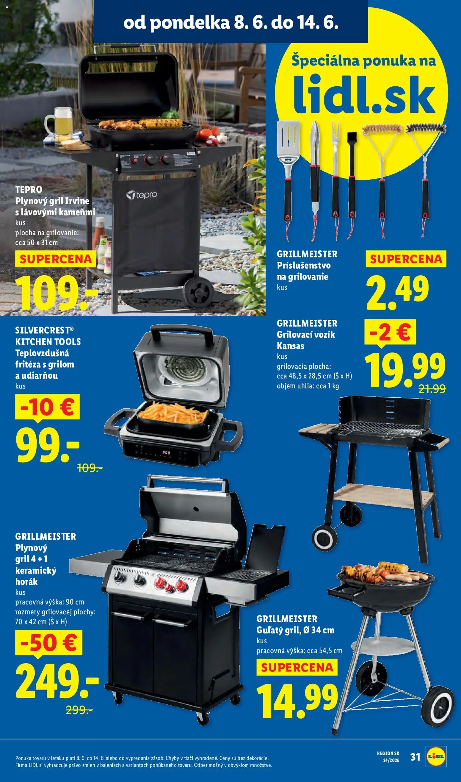 Nové Lidl akcie – leták je platný od 08.06.2026 | Strana: 12 | Produkty: Gril, Fritéza, Teplovzdušná frítéza