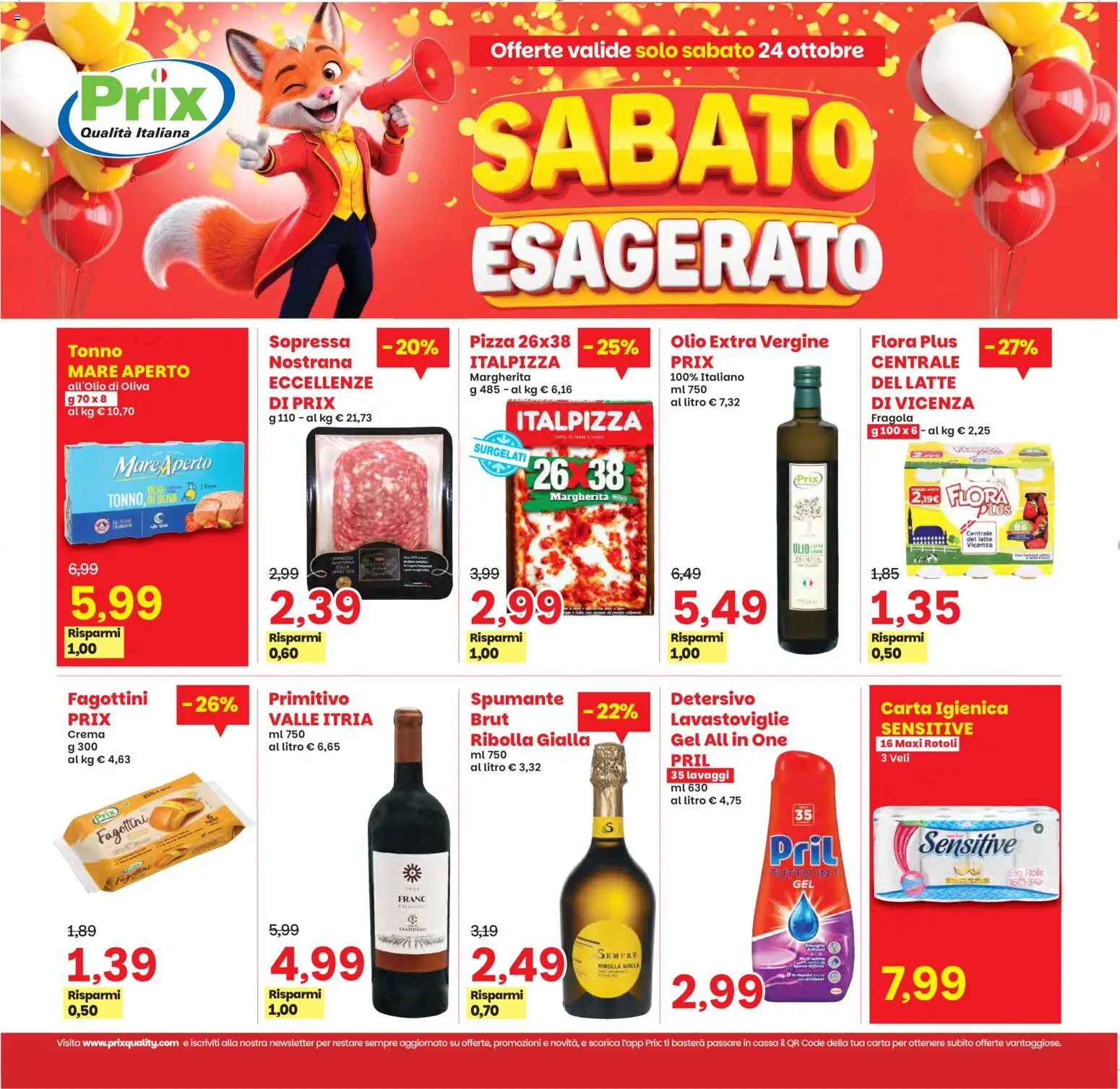 Volantino Prix del 20/10/2026 | Pagina: 24 | Prodotti: Crema, Carta igienica, Latte, Tonno
