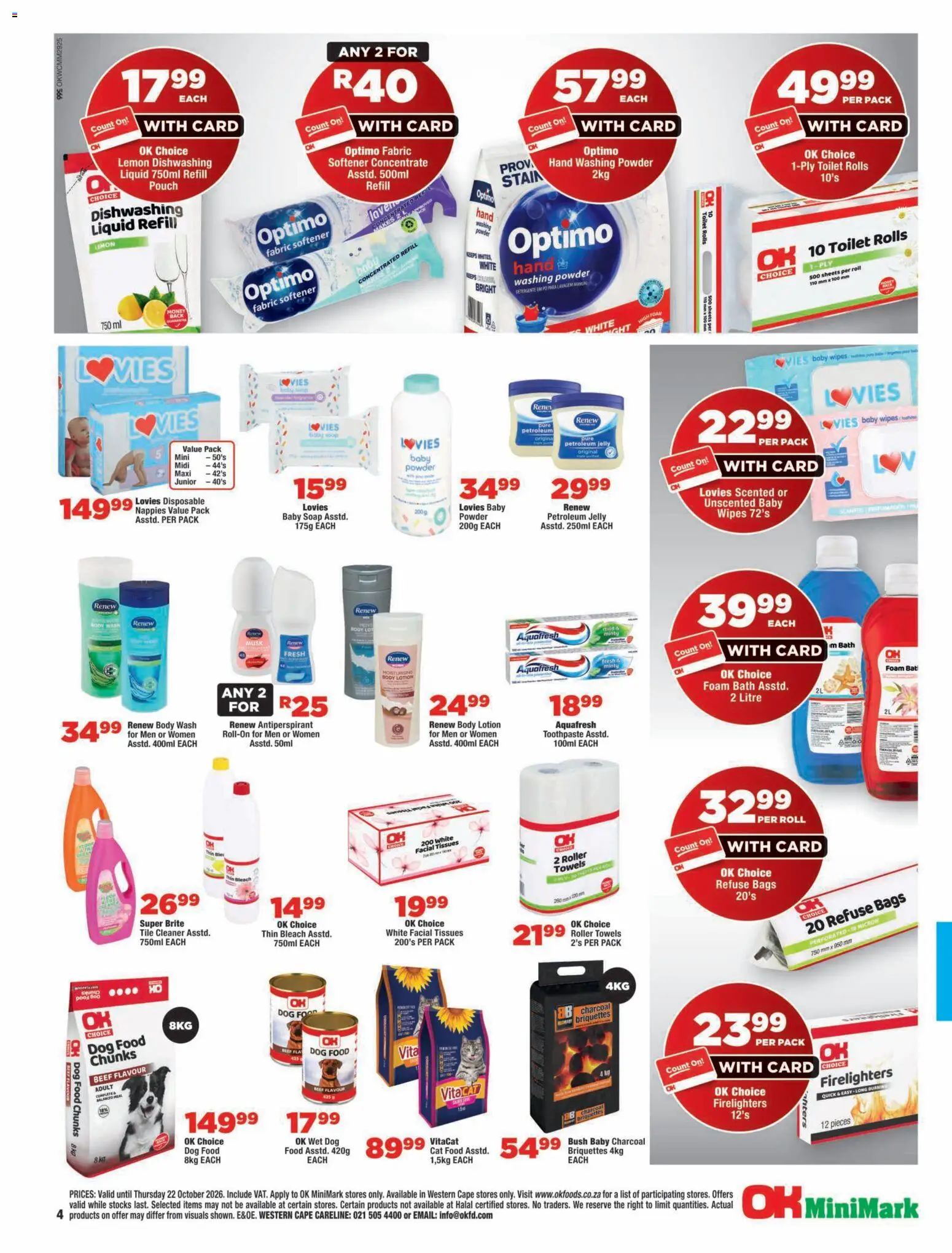 New OK Foods catalogue – valid from 14/10/2026 | Page: 4 | Products: Beef, Foam, Washing powder, Nappies