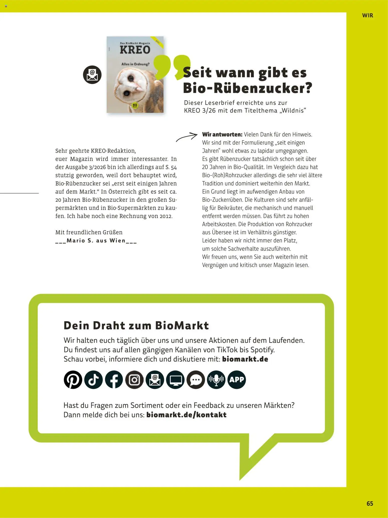 Denns BioMarkt Kreo Magazin – gültig ab 26.10.2026 | Seite: 65