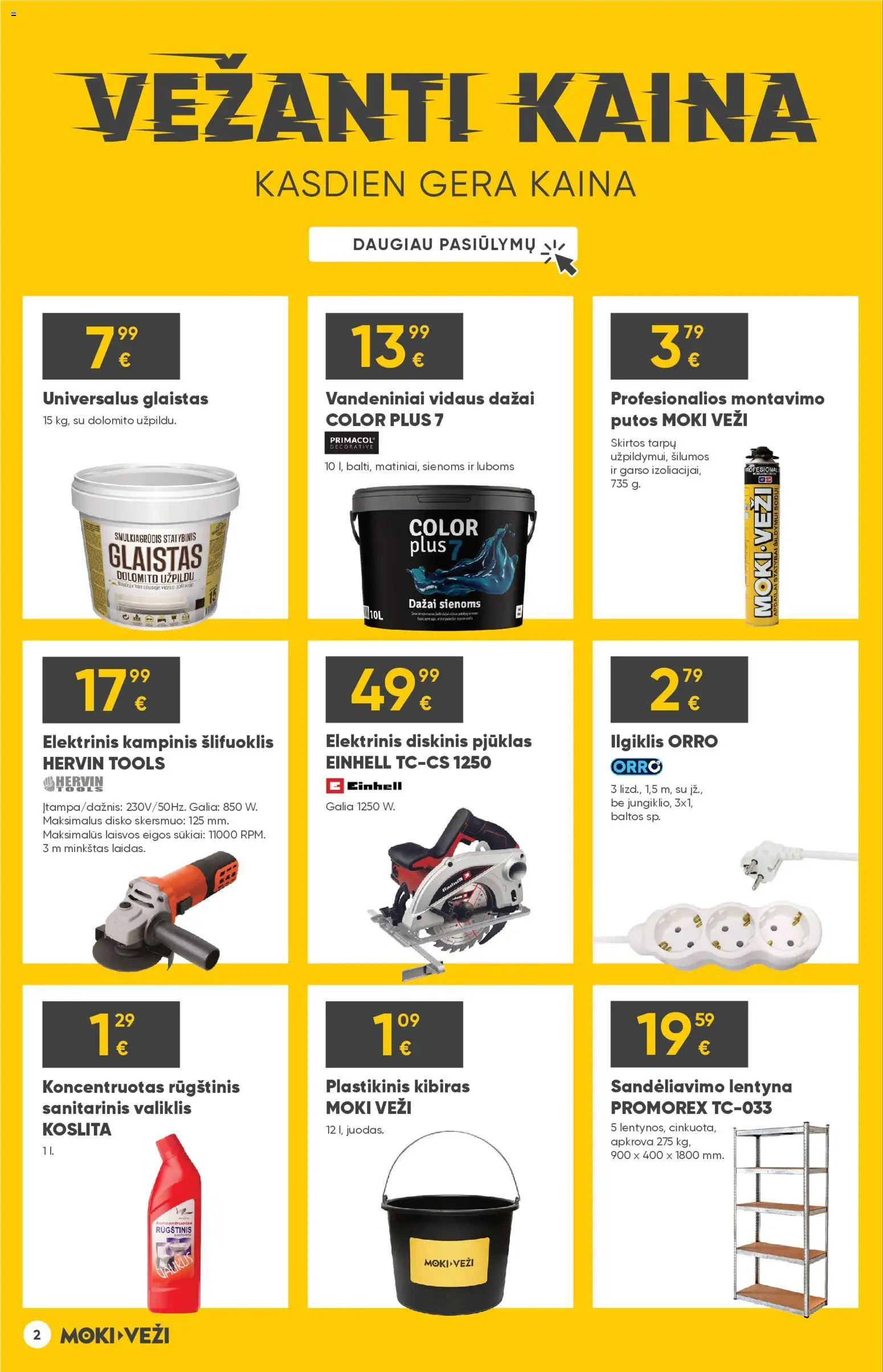 MOKI VEŽI akcijos nuo 05.03.2026 | Puslapis: 2 | Prekių: Lentyna, Kibiras
