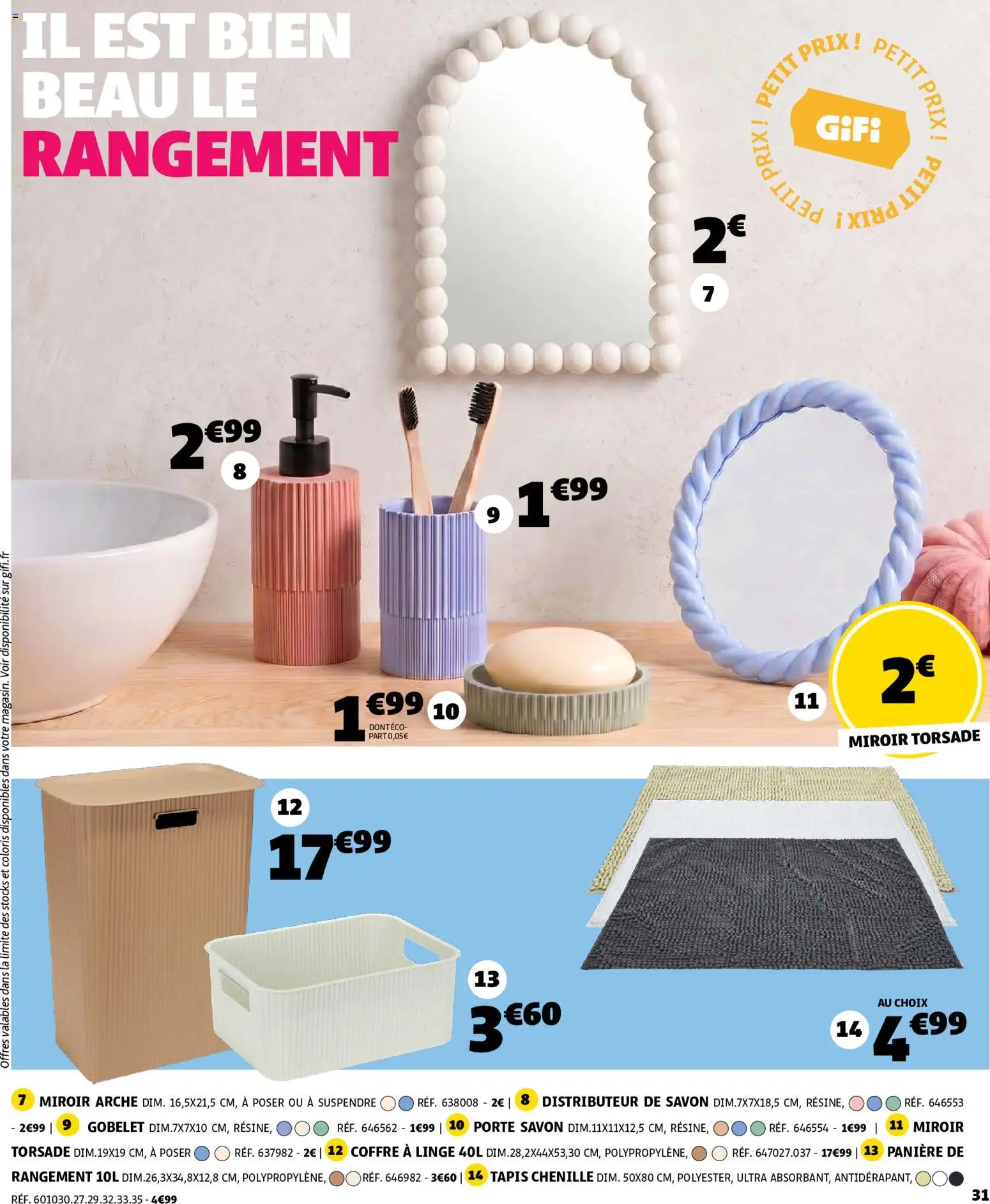{H1} | Page: 31 | Produits: Savon, Porte, Tapis, Distributeur