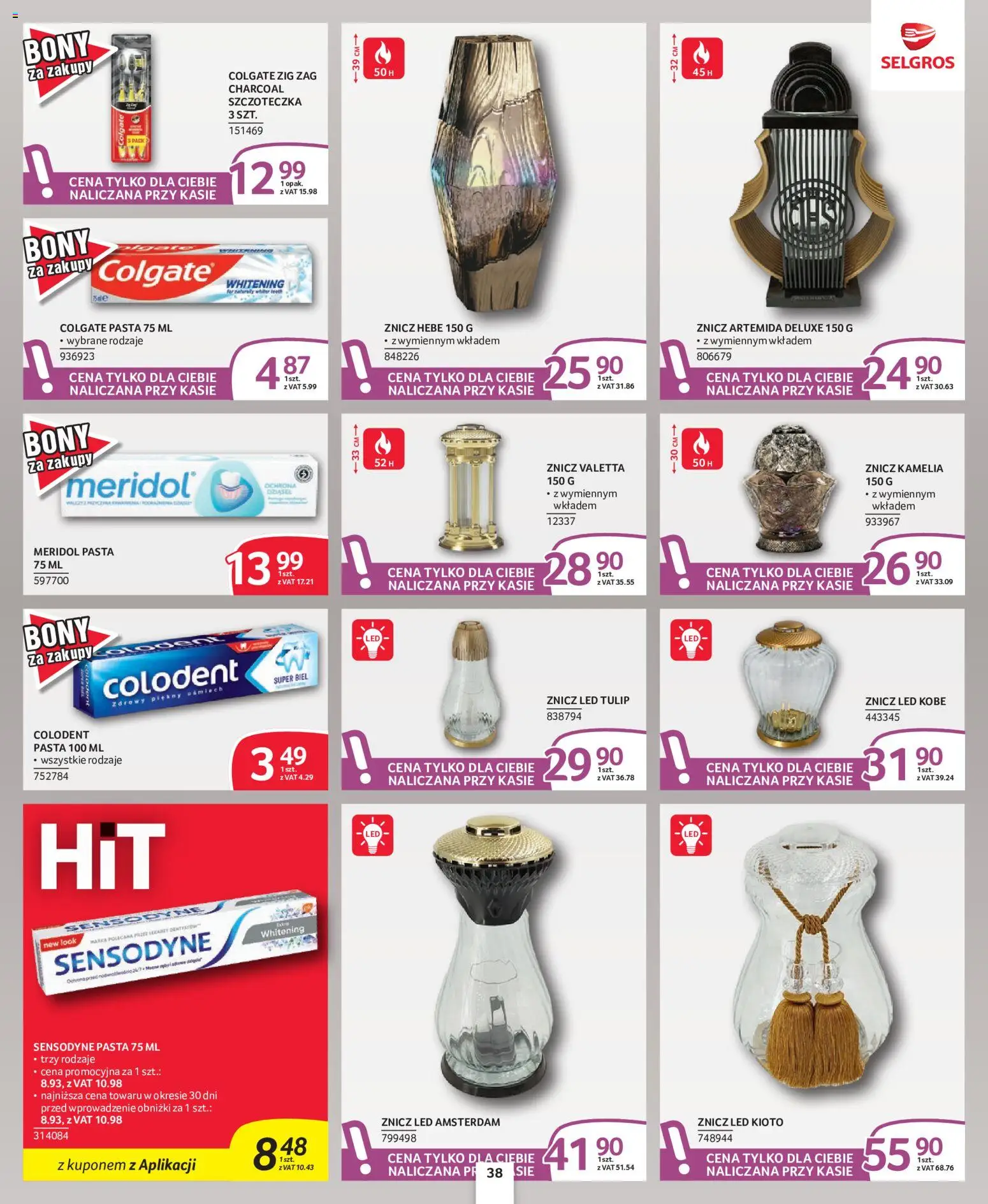 Selgros cash&carry gazetka - Oferta spożywcza od 24.09.2026 | Strona: 33 | Produkty: Znicz LED, Pasta