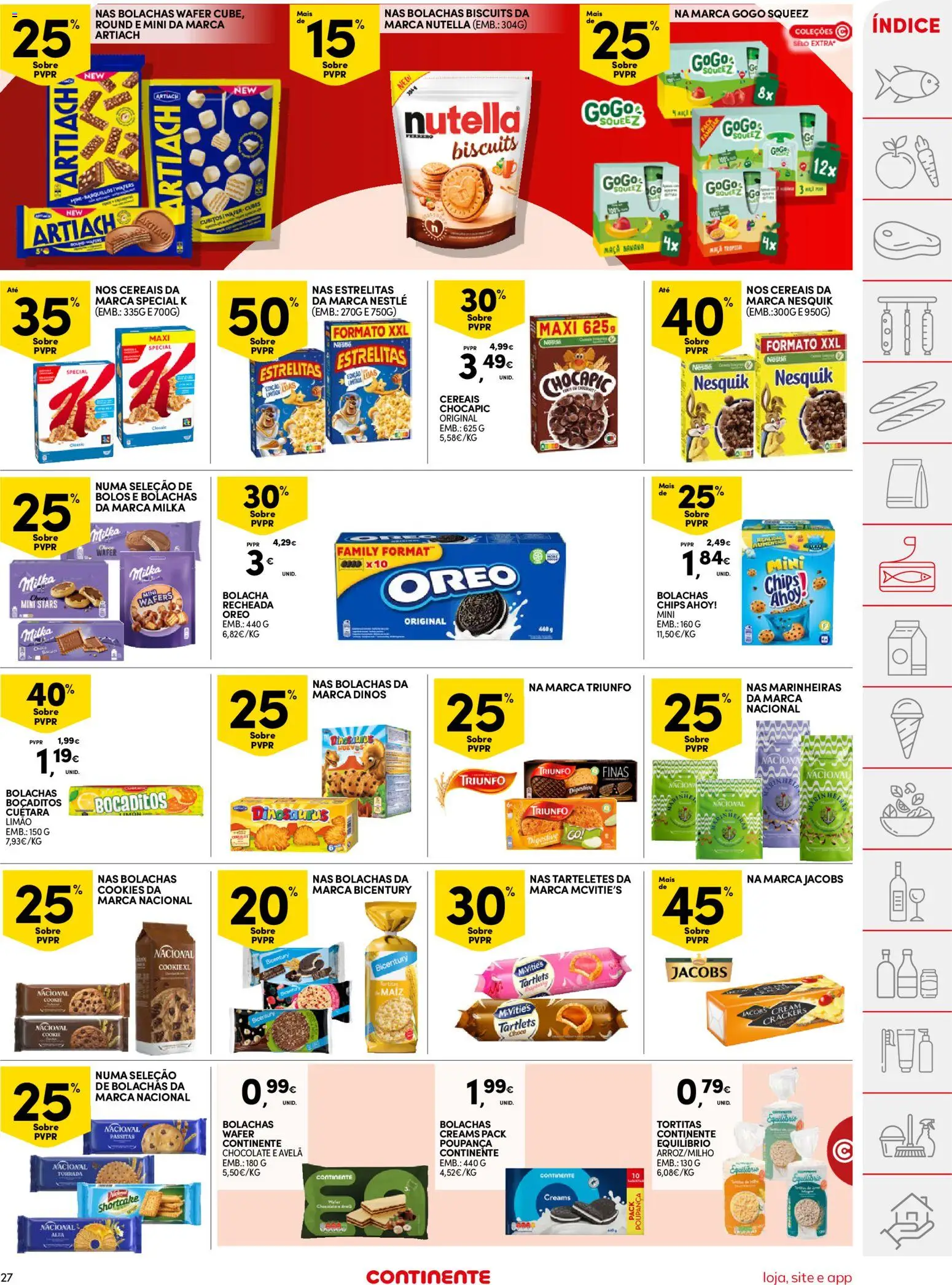 Continente folheto │ válido de 11/08/2026 | Página: 27 | Produtos: Oreo, Nestlé, Chocolate, Cereais