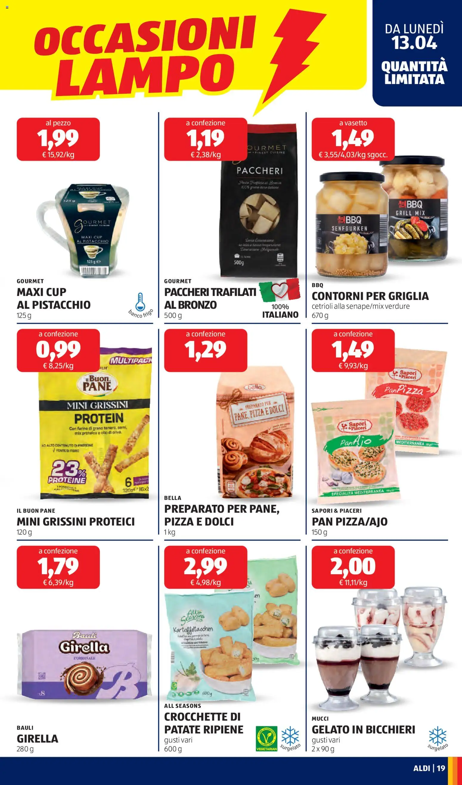 Volantino Aldi del 13.04.2026 | Pagina: 19 | Prodotti: Gelato, Patate, Crocchette, Grissini