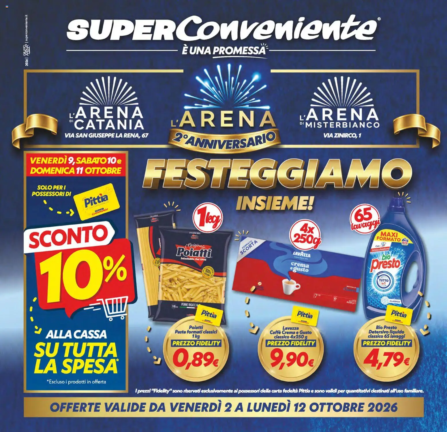 Volantino SuperConveniente del 02/10/2026 | Pagina: 1 | Prodotti: Caffè, Pasta, Lavazza, Penne