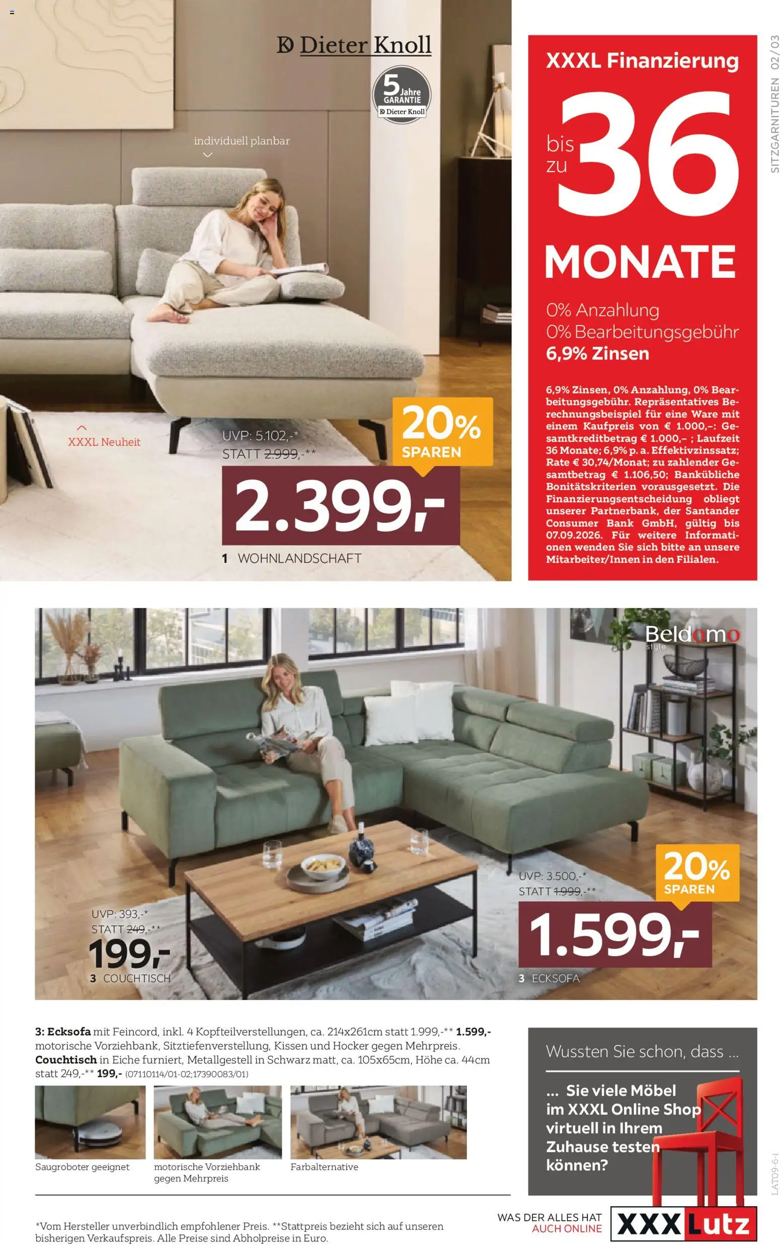 XXXLutz Sitzgarnituren gültig ab 01.09.2026 | Seite: 3 | Produkte: Kissen, Couchtisch