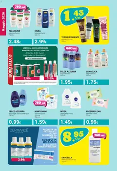 Anteprima del volantino FELCE AZZURRA doccia gel/ doccia shampoo 250 ml, Felce Azzurra shower gel or shower shampoo in a 250 ml bottle, Classico variant. valido a partire dal 01.06.2026 | Pagina: 10