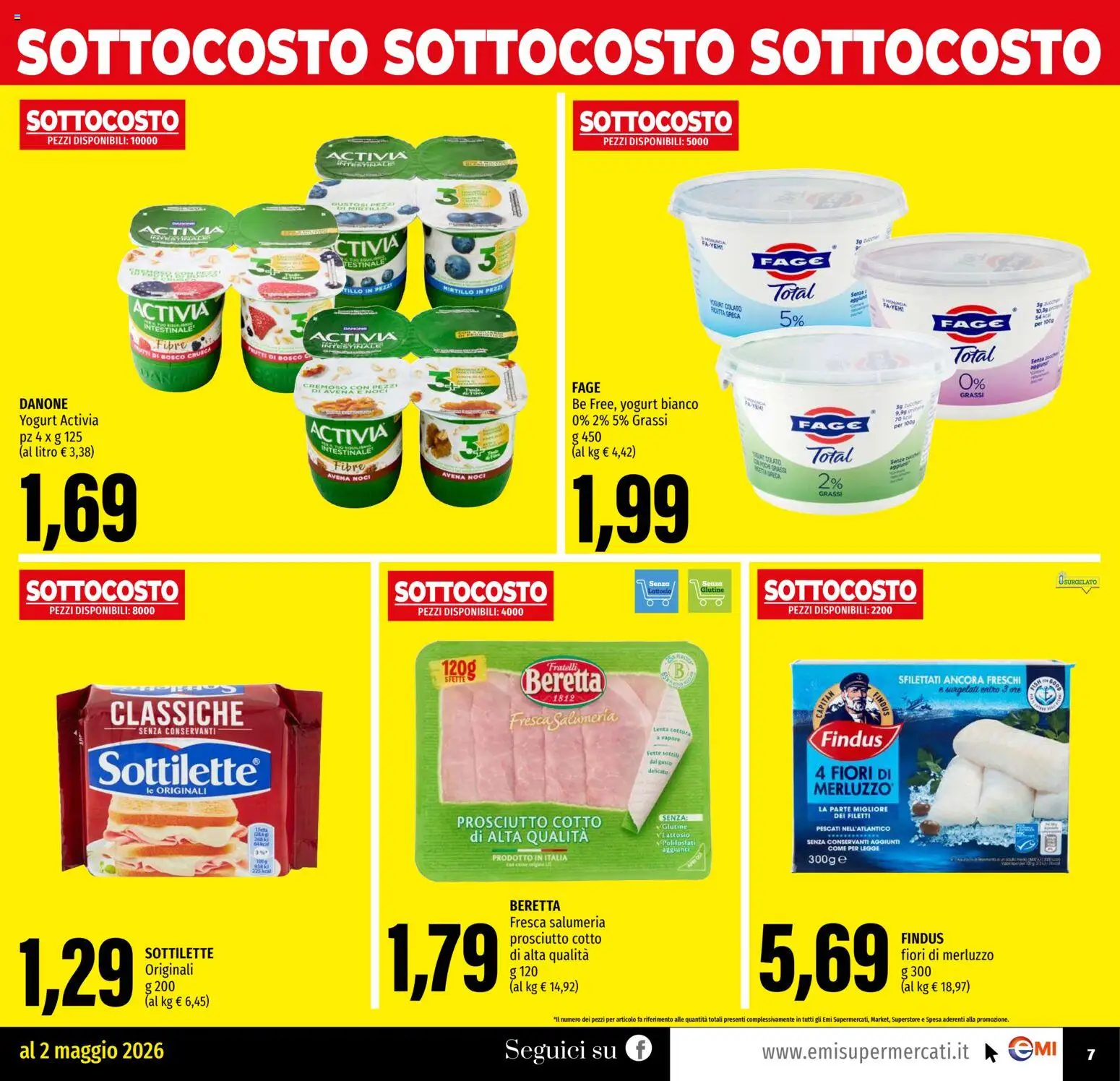 Volantino EMI del 23.04.2026 | Pagina: 7 | Prodotti: Prosciutto Cotto, Yogurt, Merluzzo, Prosciutto