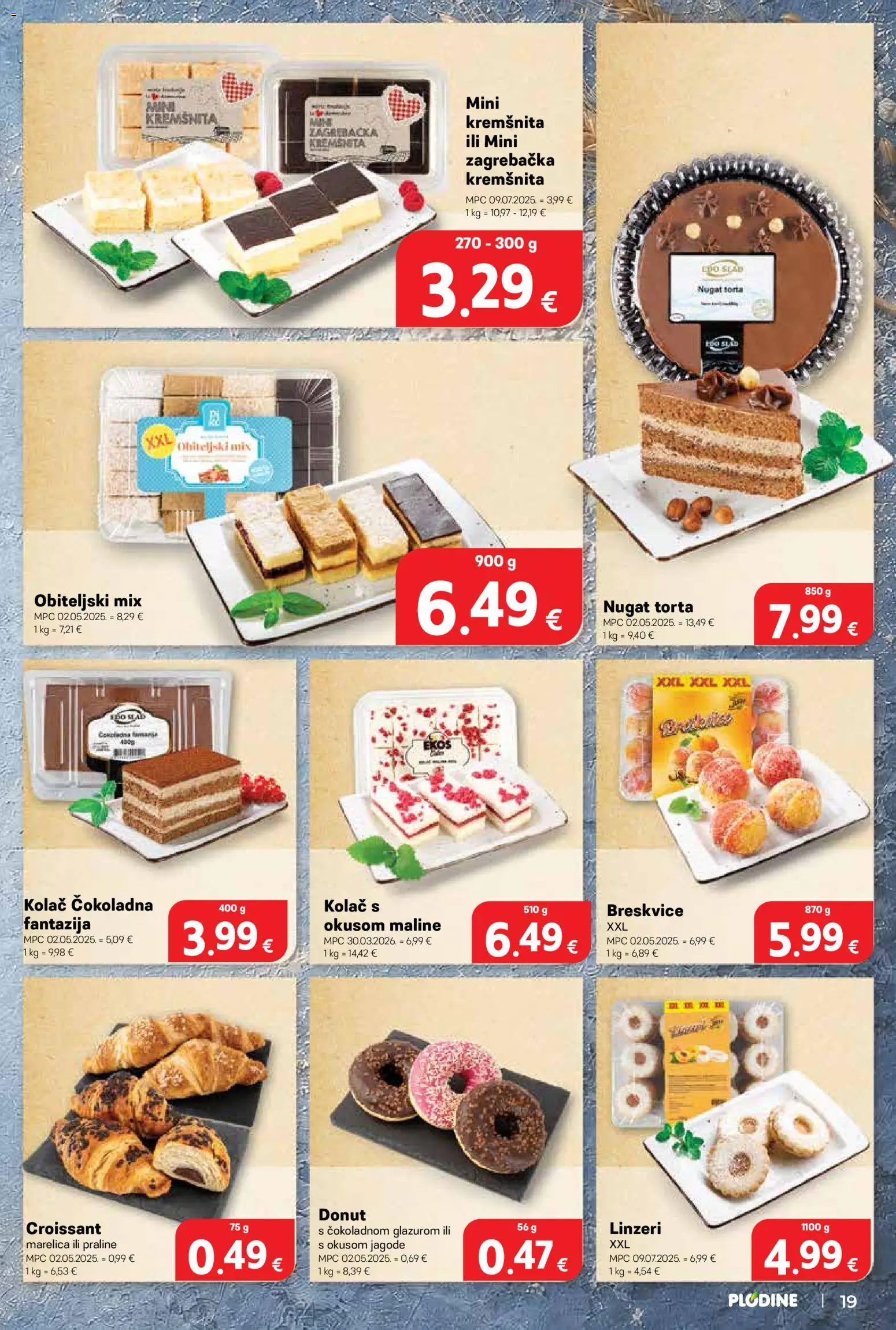 Plodine katalog | vrijedi od 10.06.2026 | Stranica: 19 | Proizvodi: Praline, Jagode, Maline, Torta