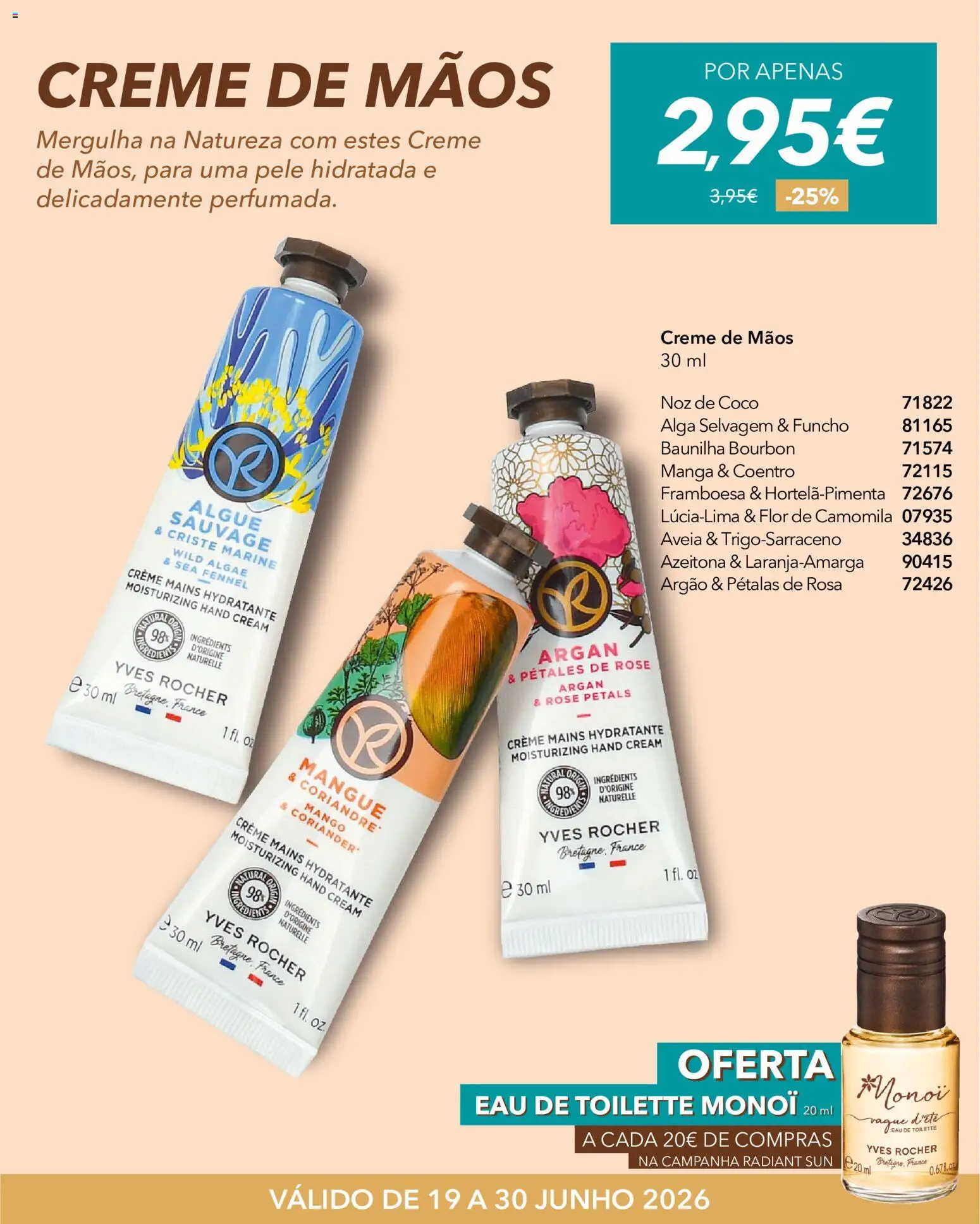 Yves Rocher Radiant sun │ válido de 19/06/2026 | Página: 10 | Produtos: Aveia, Eau de toilette, Creme