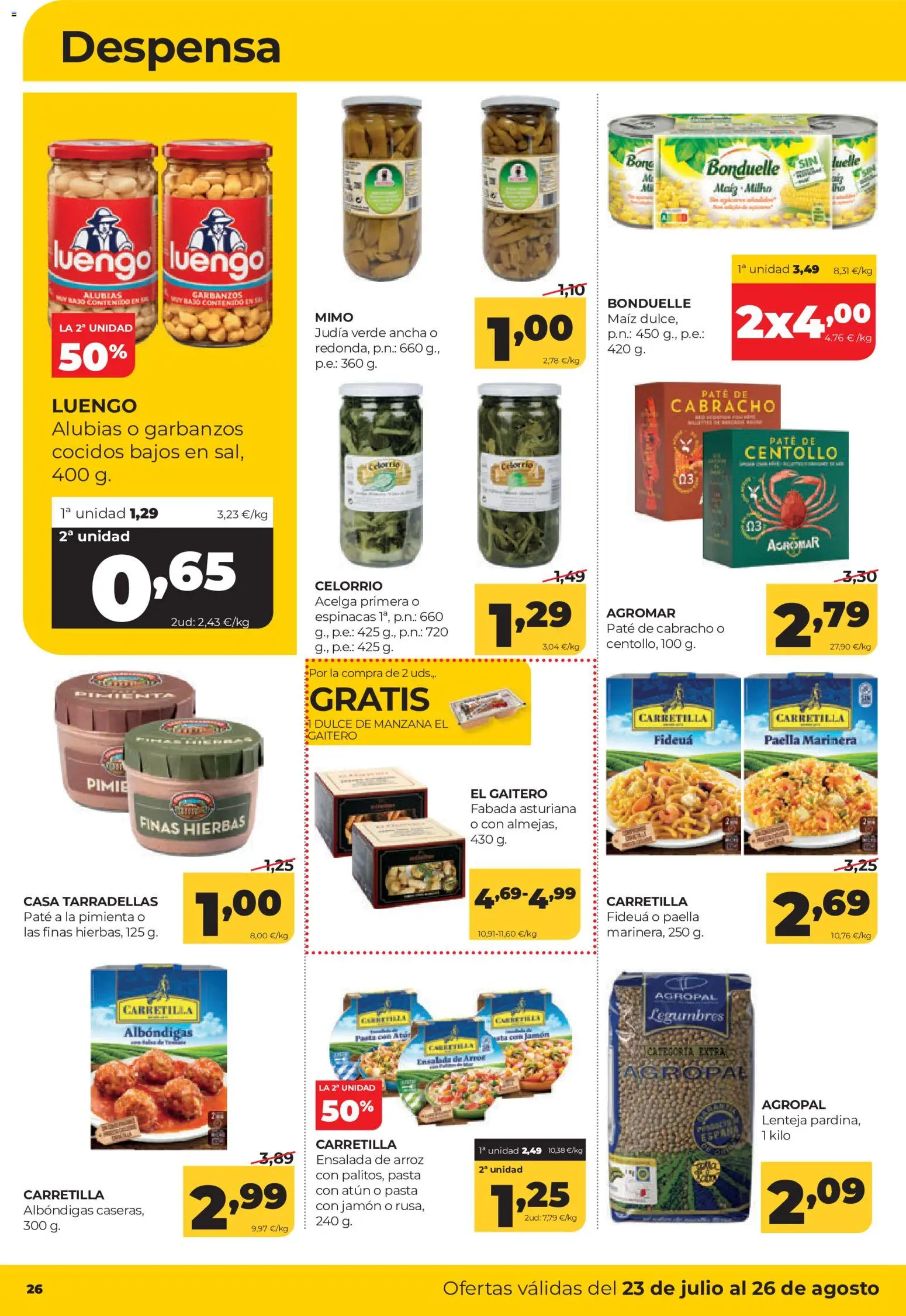 Alimerka folleto Castilla y León │ válido desde el 23/07/2026 | Página: 26 | Productos: Jamón, Paté, Arroz, Manzana