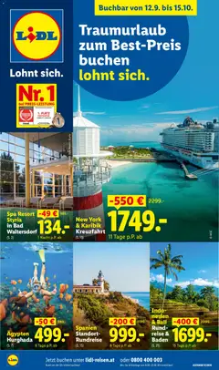 Lidl September/Oktober Reise-Highlights ab 12.09.2026 gültig