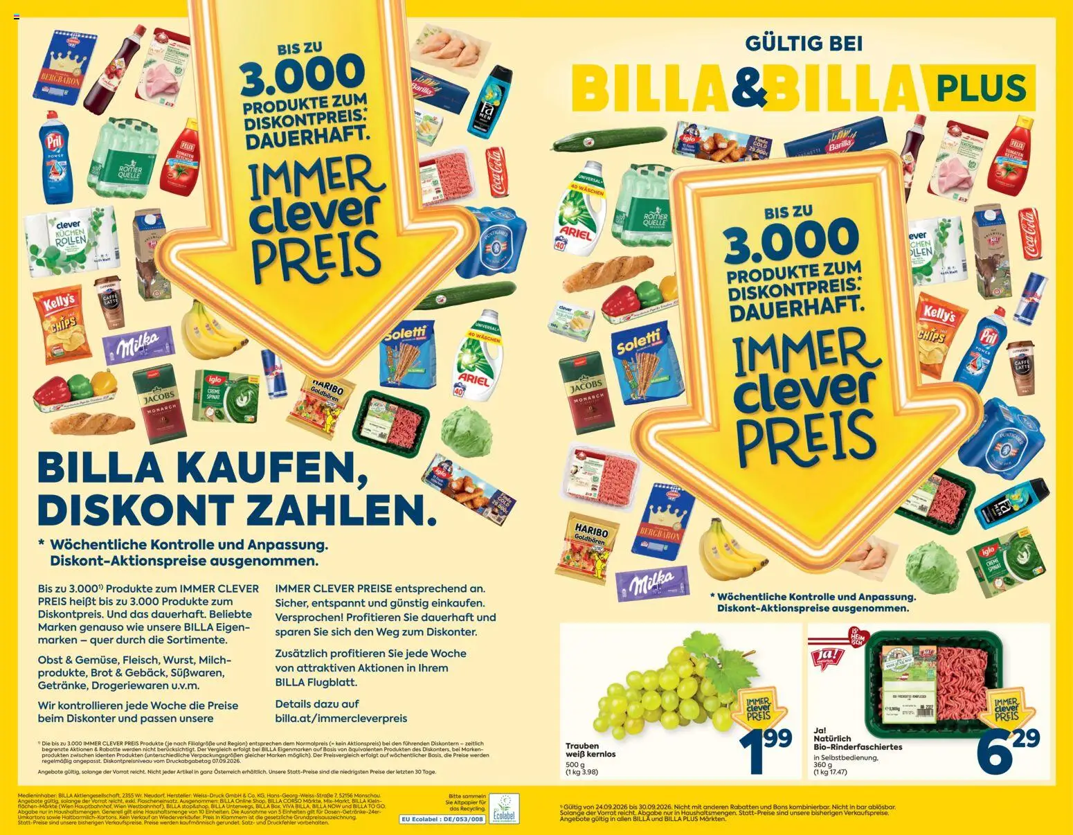 Billa Plus Donnerstag, 24. September Große Ersparnis