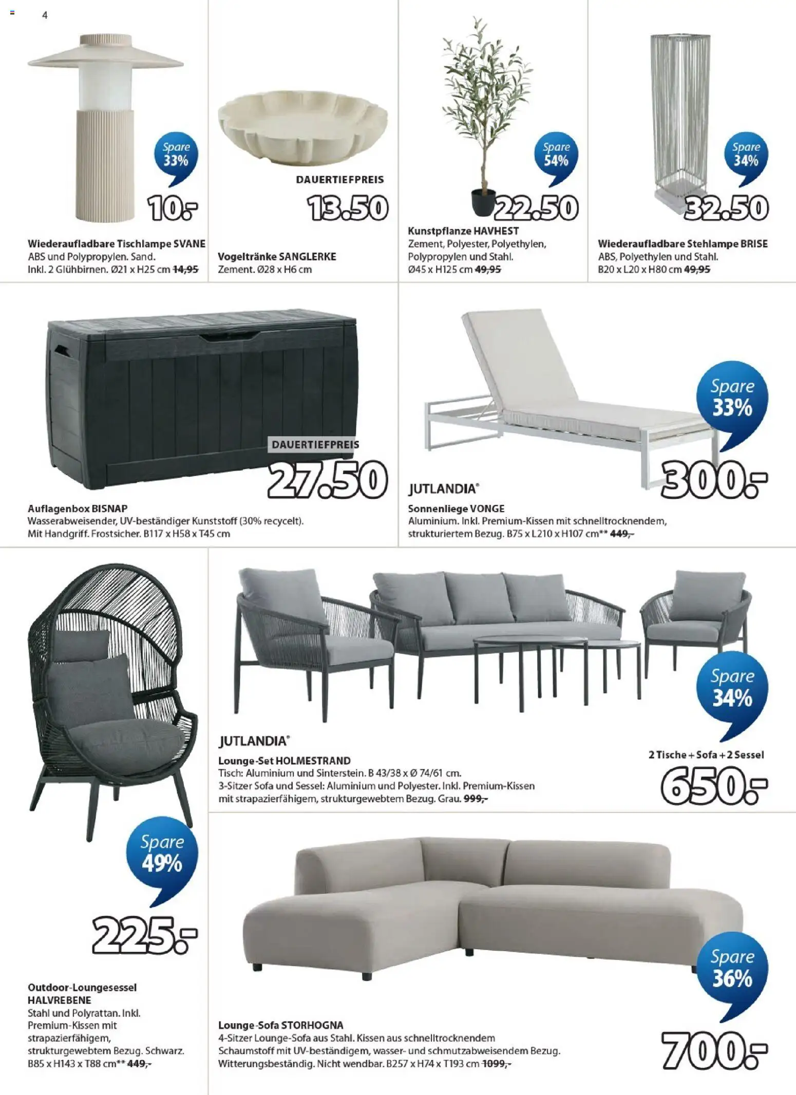 JYSK aktionen – gültig ab 27.05.2026 | Seite: 4 | Produkte: Tisch, Kissen, Sofa, Wasser